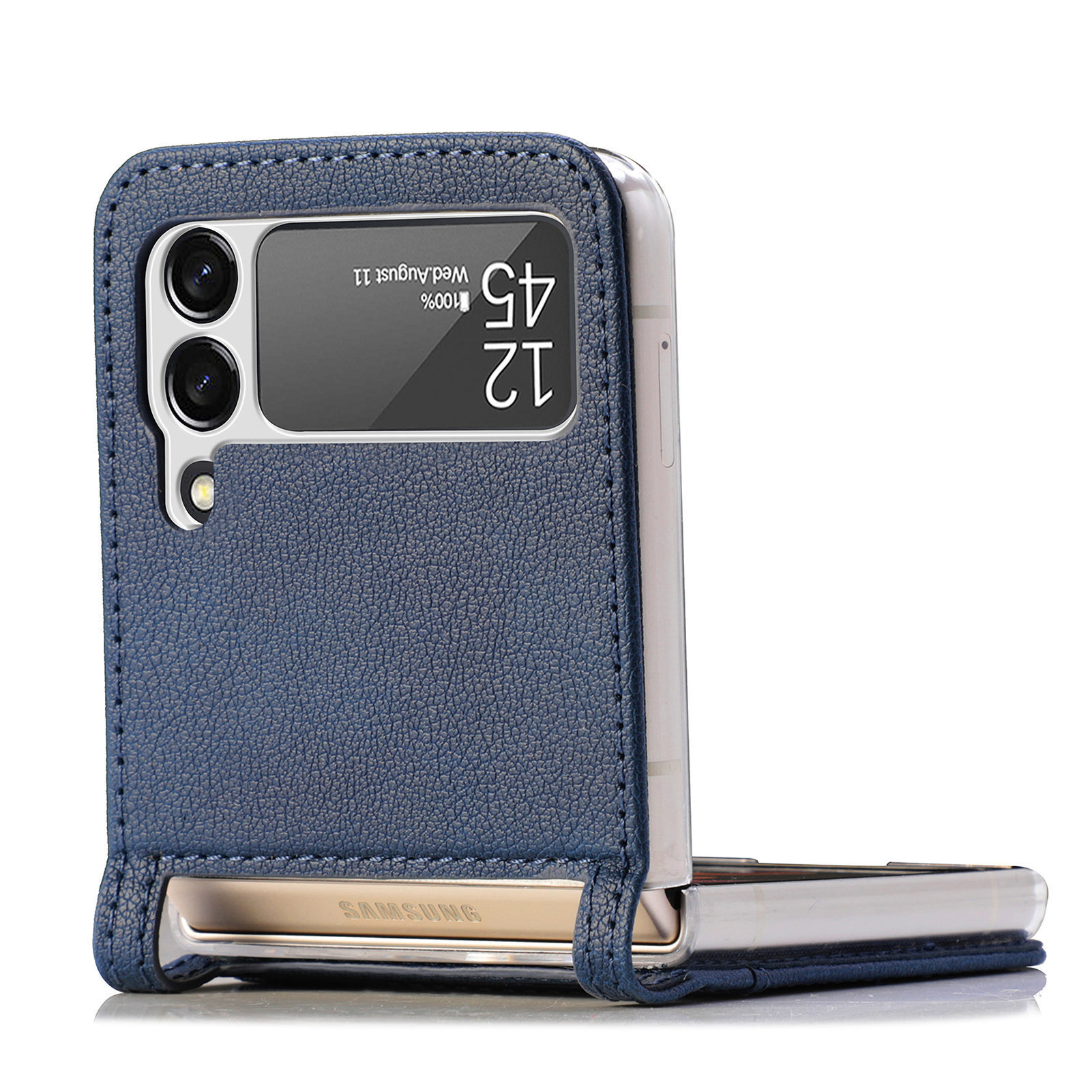 Compatible with Samsung Z Flip 8/7 phone case, 6/5 vegan leather, SIM card slot, 4/3 folding screen, drop-proof protective case, Amazon.