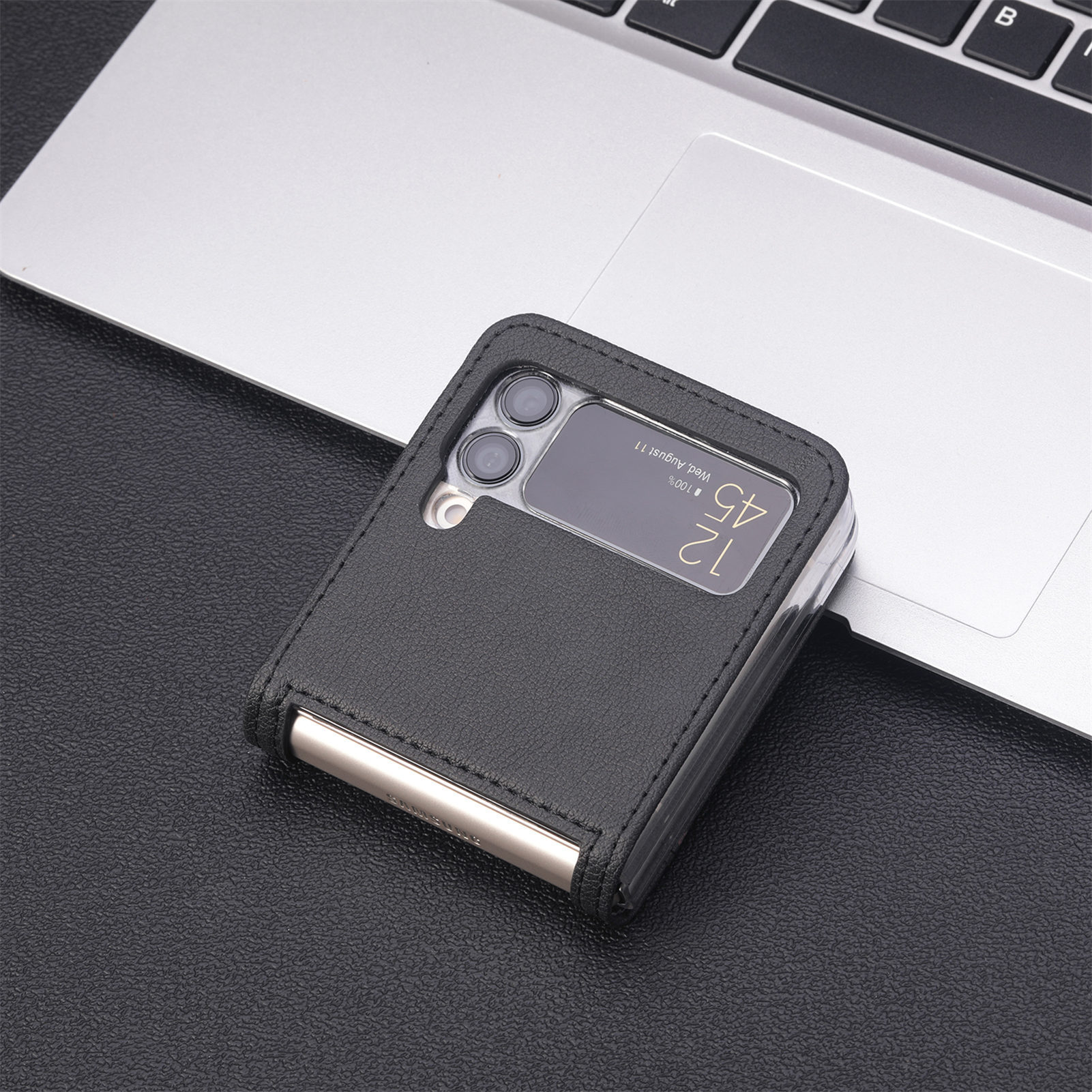 Compatible with Samsung Z Flip 8/7 phone case, 6/5 vegan leather, SIM card slot, 4/3 folding screen, drop-proof protective case, Amazon.