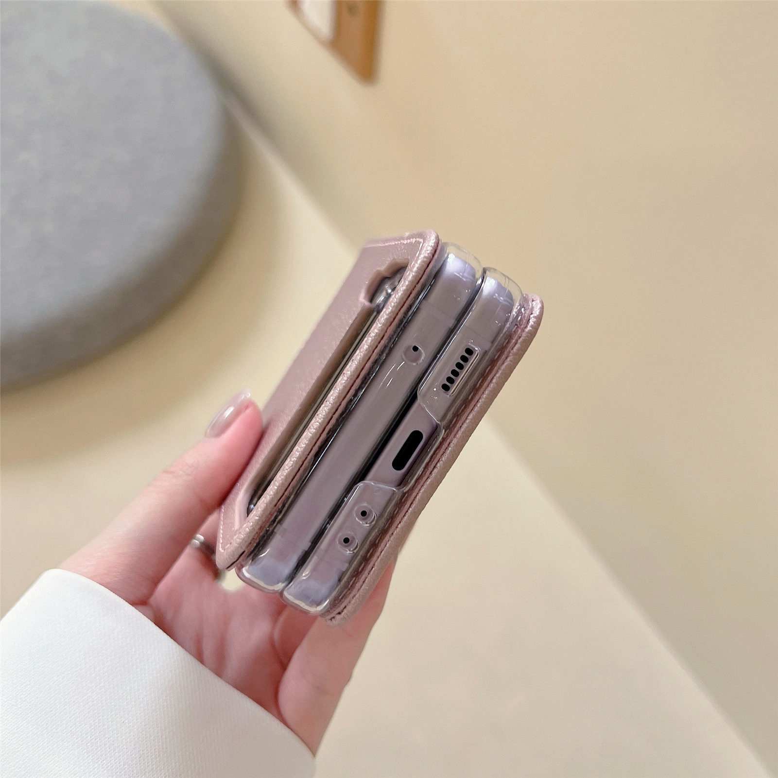 Compatible with Samsung Z Flip 8/7 phone case, 6/5 vegan leather, SIM card slot, 4/3 folding screen, drop-proof protective case, Amazon.