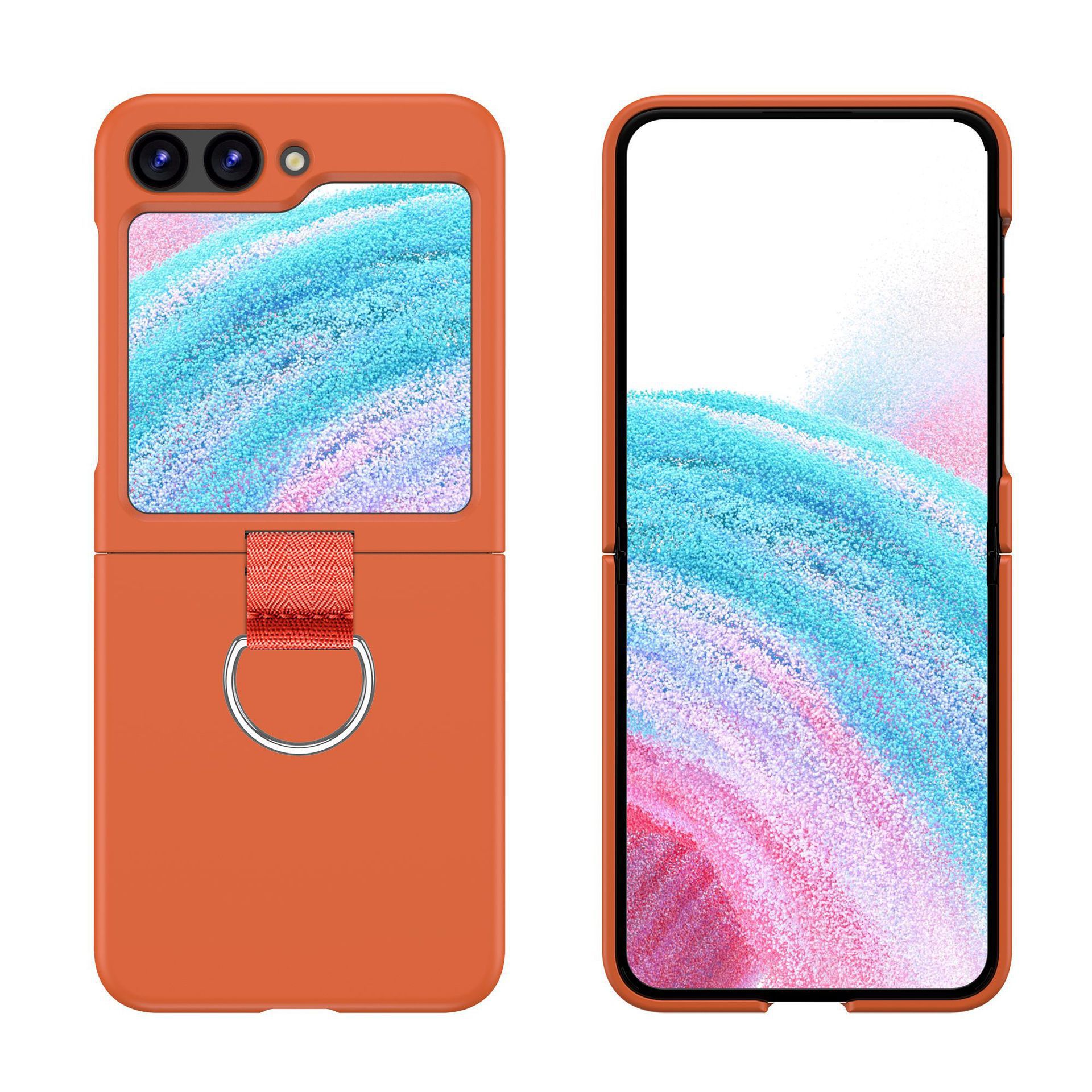 Compatible with Samsung Z Flip 8/7 phone case, 6/5 ultra-thin ribbon drawstring ring, 4/3 folding screen protective case