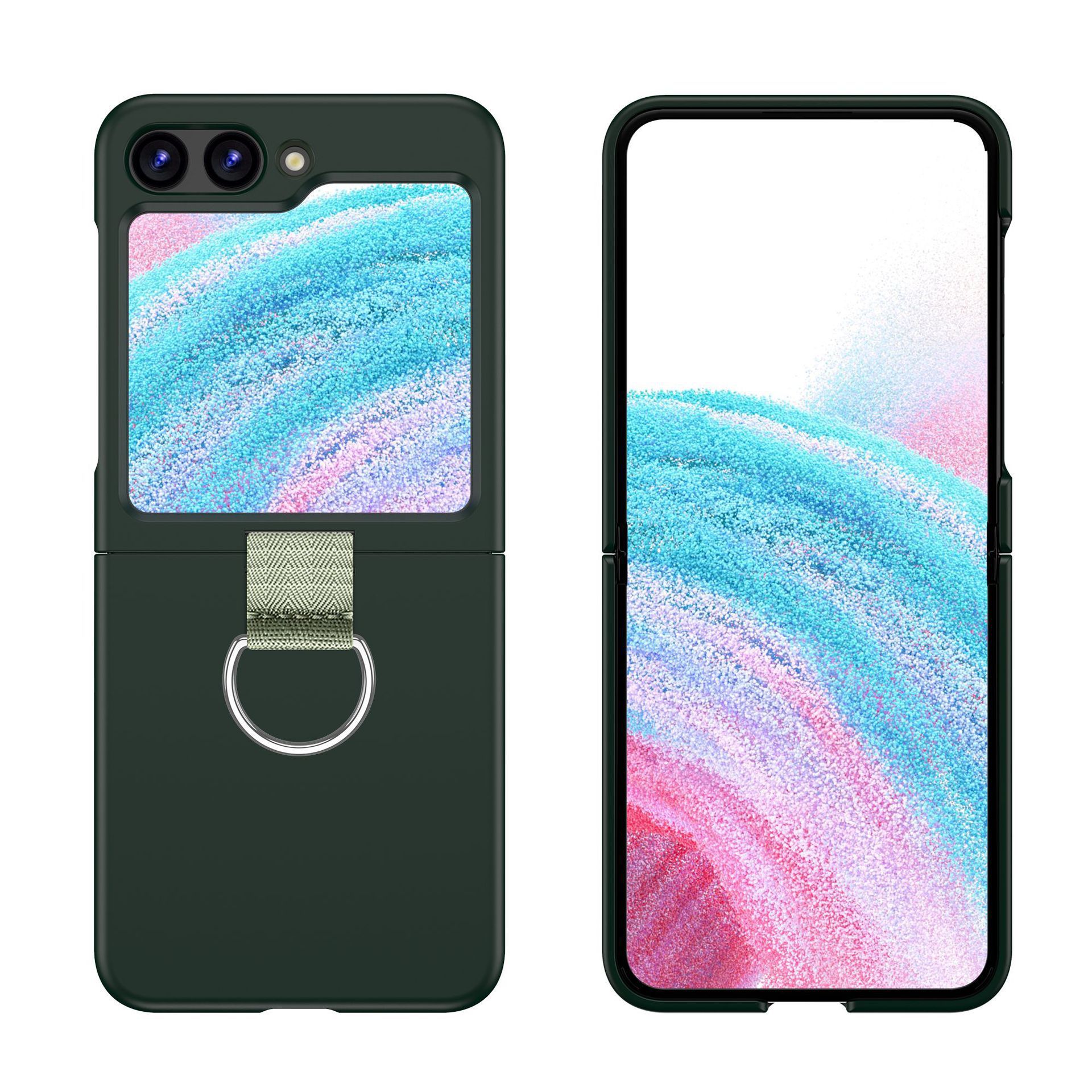 Compatible with Samsung Z Flip 8/7 phone case, 6/5 ultra-thin ribbon drawstring ring, 4/3 folding screen protective case