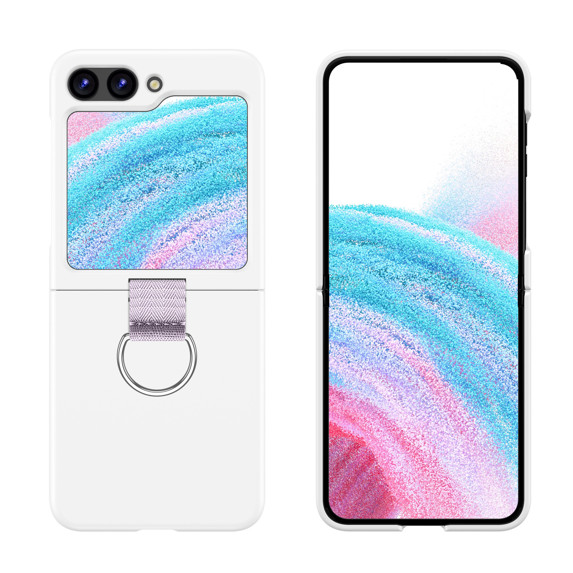 Compatible with Samsung Z Flip 8/7 phone case, 6/5 ultra-thin ribbon drawstring ring, 4/3 folding screen protective case