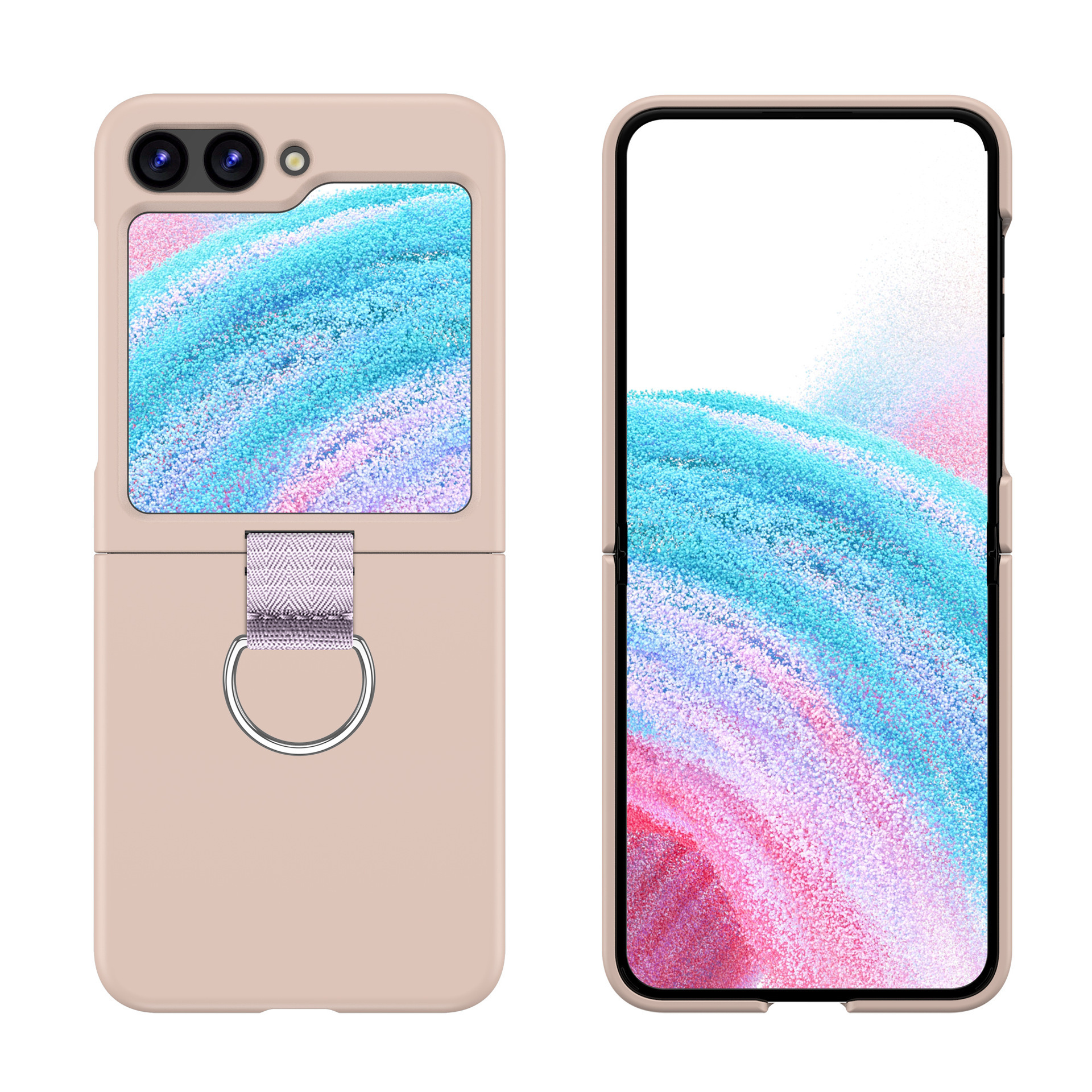 Compatible with Samsung Z Flip 8/7 phone case, 6/5 ultra-thin ribbon drawstring ring, 4/3 folding screen protective case