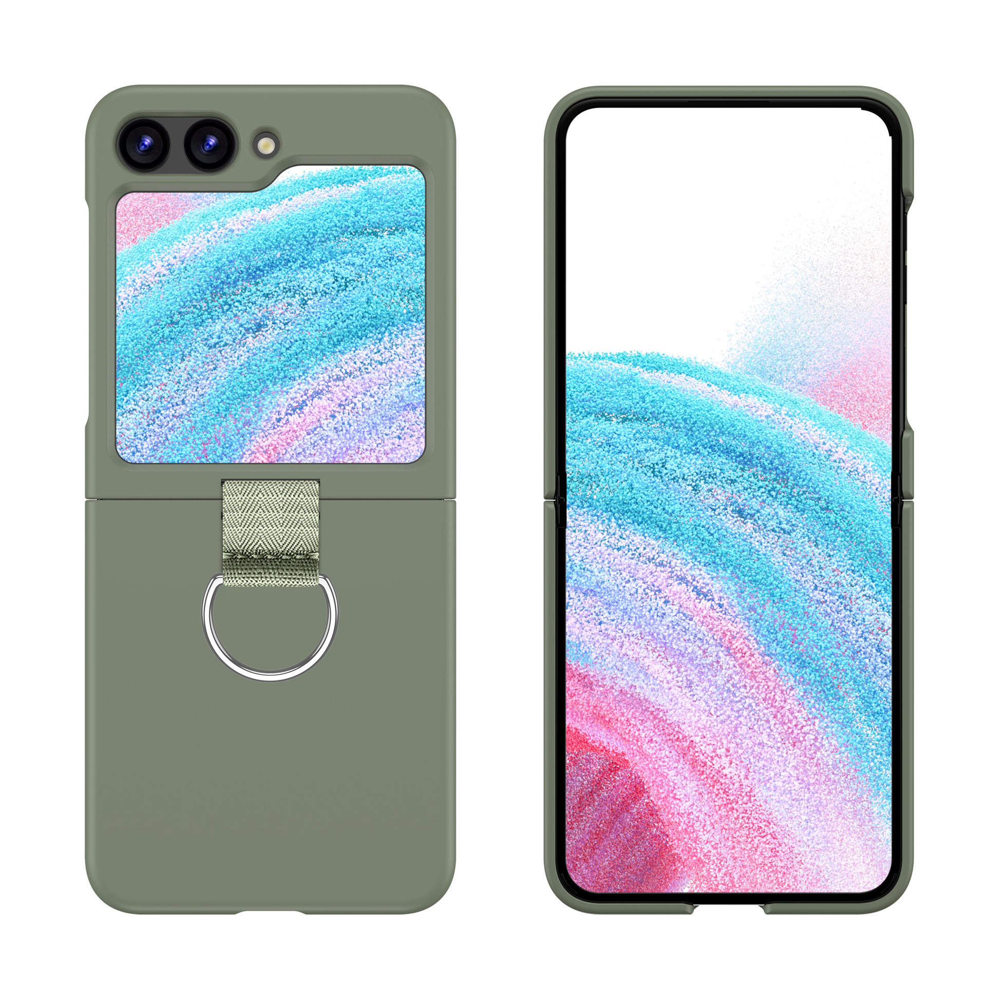 Compatible with Samsung Z Flip 8/7 phone case, 6/5 ultra-thin ribbon drawstring ring, 4/3 folding screen protective case