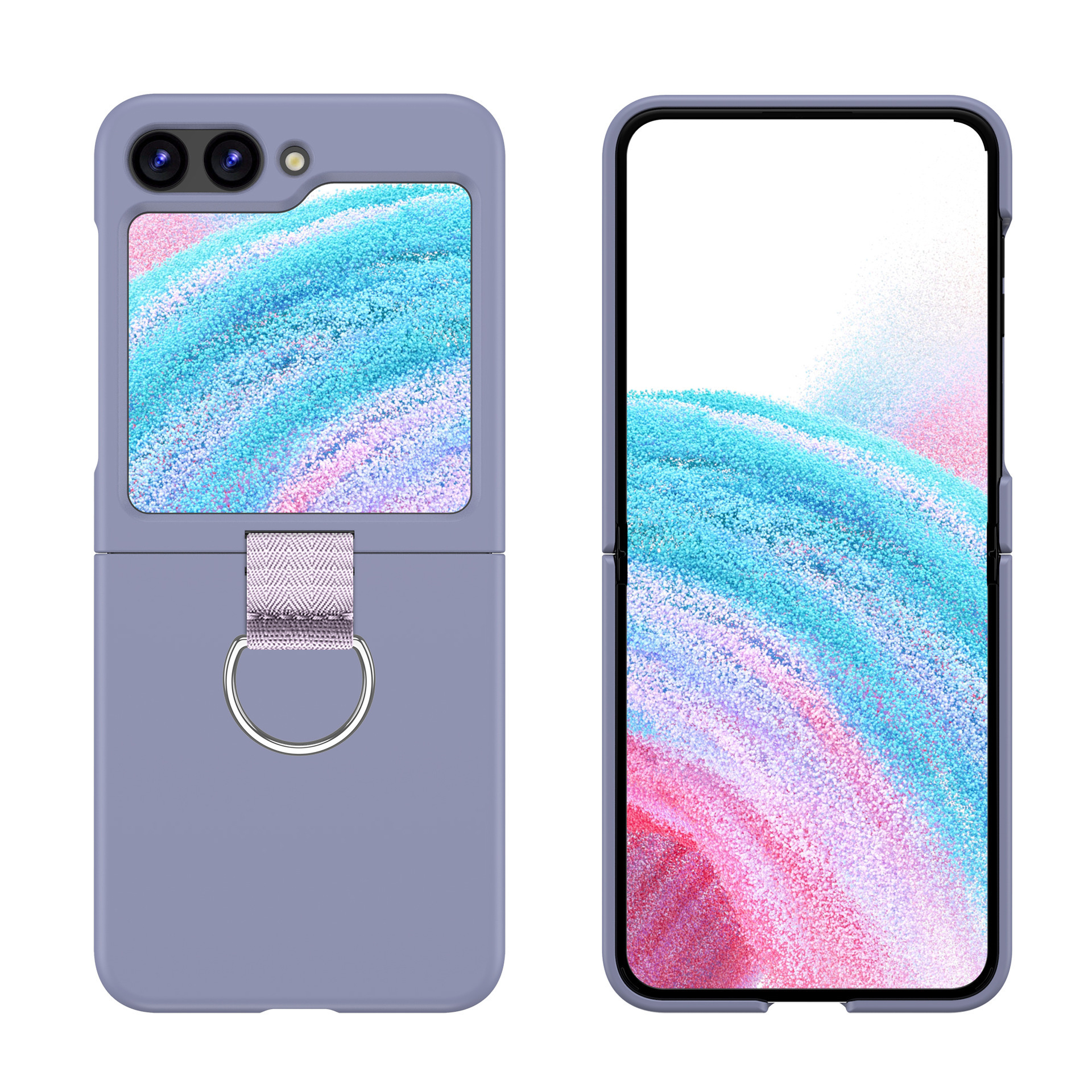 Compatible with Samsung Z Flip 8/7 phone case, 6/5 ultra-thin ribbon drawstring ring, 4/3 folding screen protective case