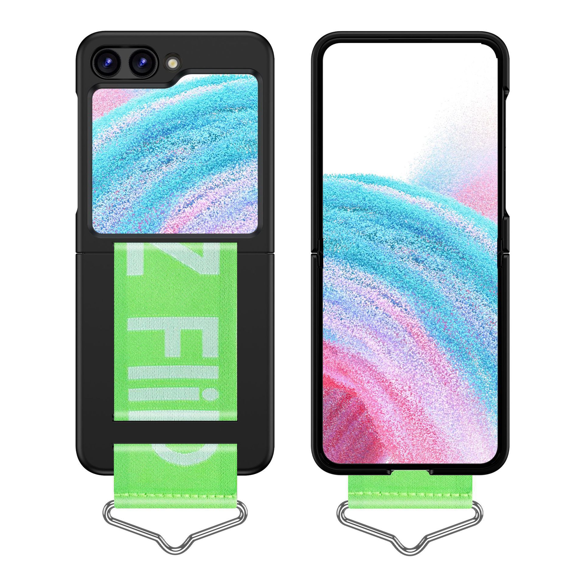 Compatible with Samsung Z Flip7/6/5 phone cases, Flip4/3 letter wristbands, stylish ultra-thin folding screen protective cases