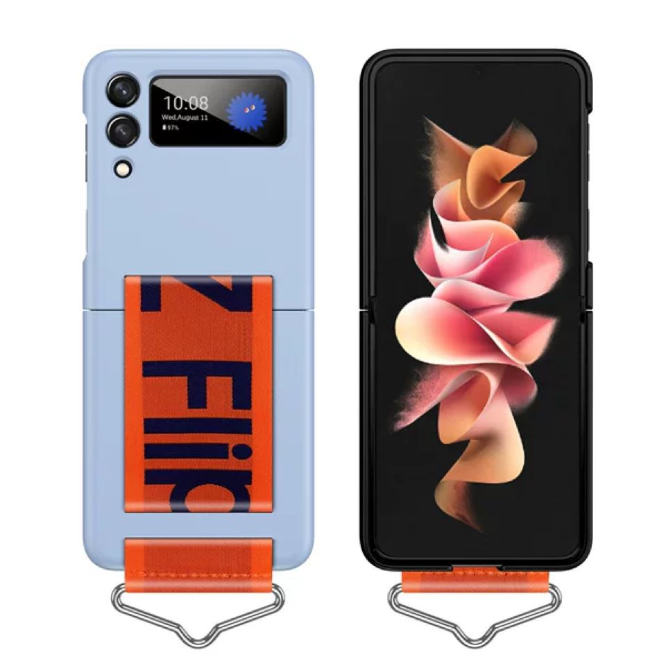 Compatible with Samsung Z Flip7/6/5 phone cases, Flip4/3 letter wristbands, stylish ultra-thin folding screen protective cases