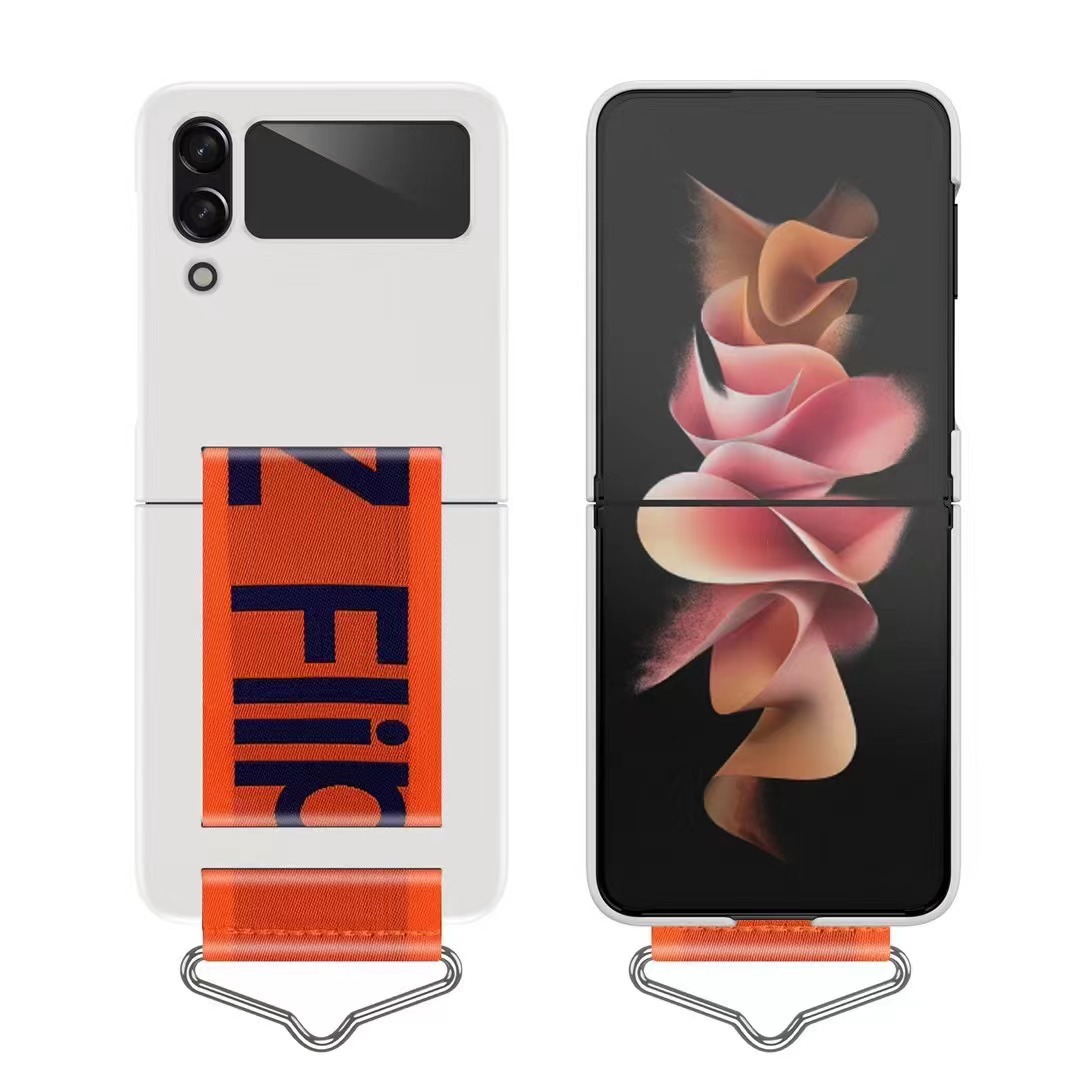 Compatible with Samsung Z Flip7/6/5 phone cases, Flip4/3 letter wristbands, stylish ultra-thin folding screen protective cases
