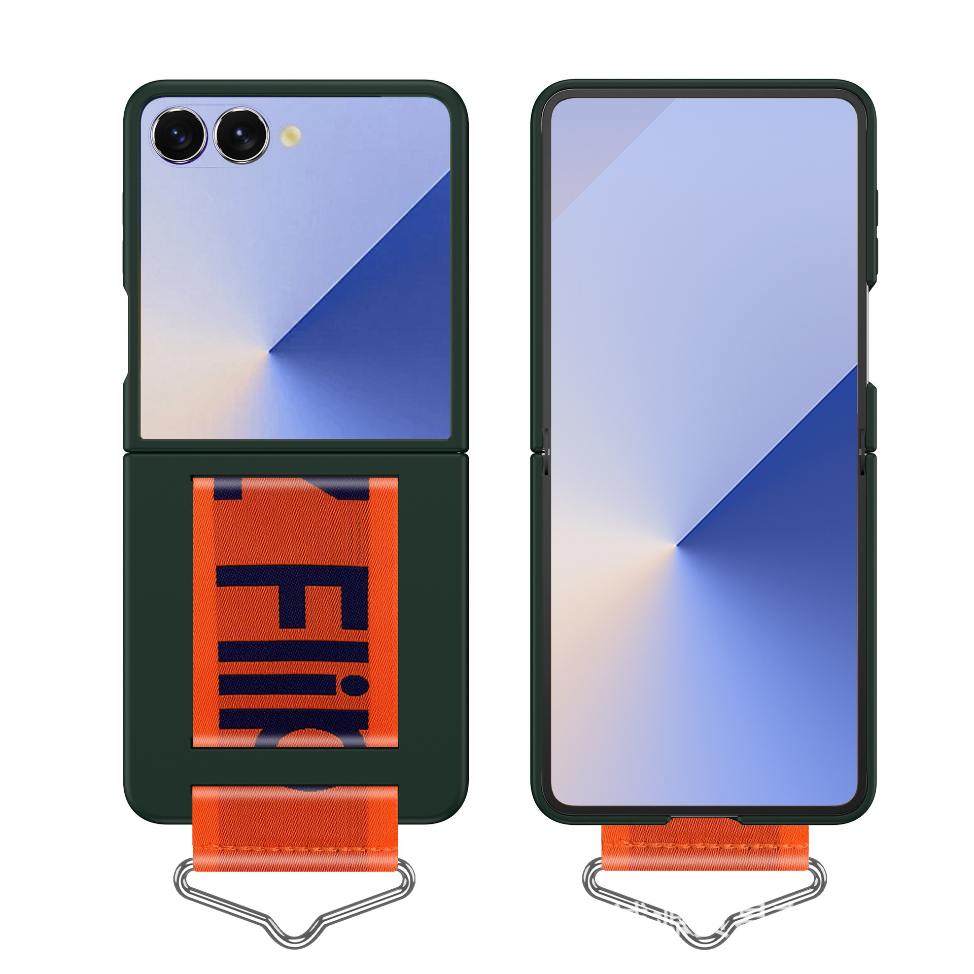 Compatible with Samsung Z Flip7/6/5 phone cases, Flip4/3 letter wristbands, stylish ultra-thin folding screen protective cases