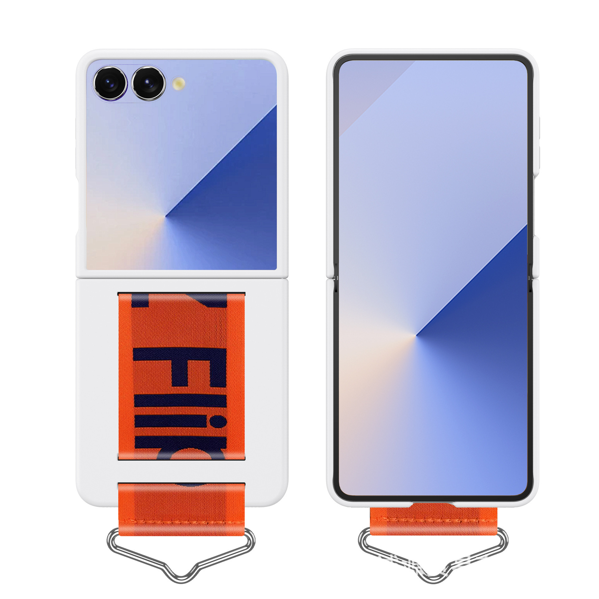 Compatible with Samsung Z Flip7/6/5 phone cases, Flip4/3 letter wristbands, stylish ultra-thin folding screen protective cases