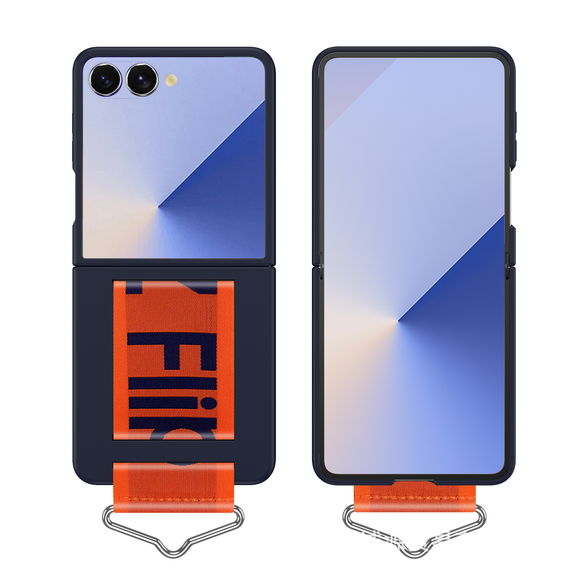Compatible with Samsung Z Flip7/6/5 phone cases, Flip4/3 letter wristbands, stylish ultra-thin folding screen protective cases