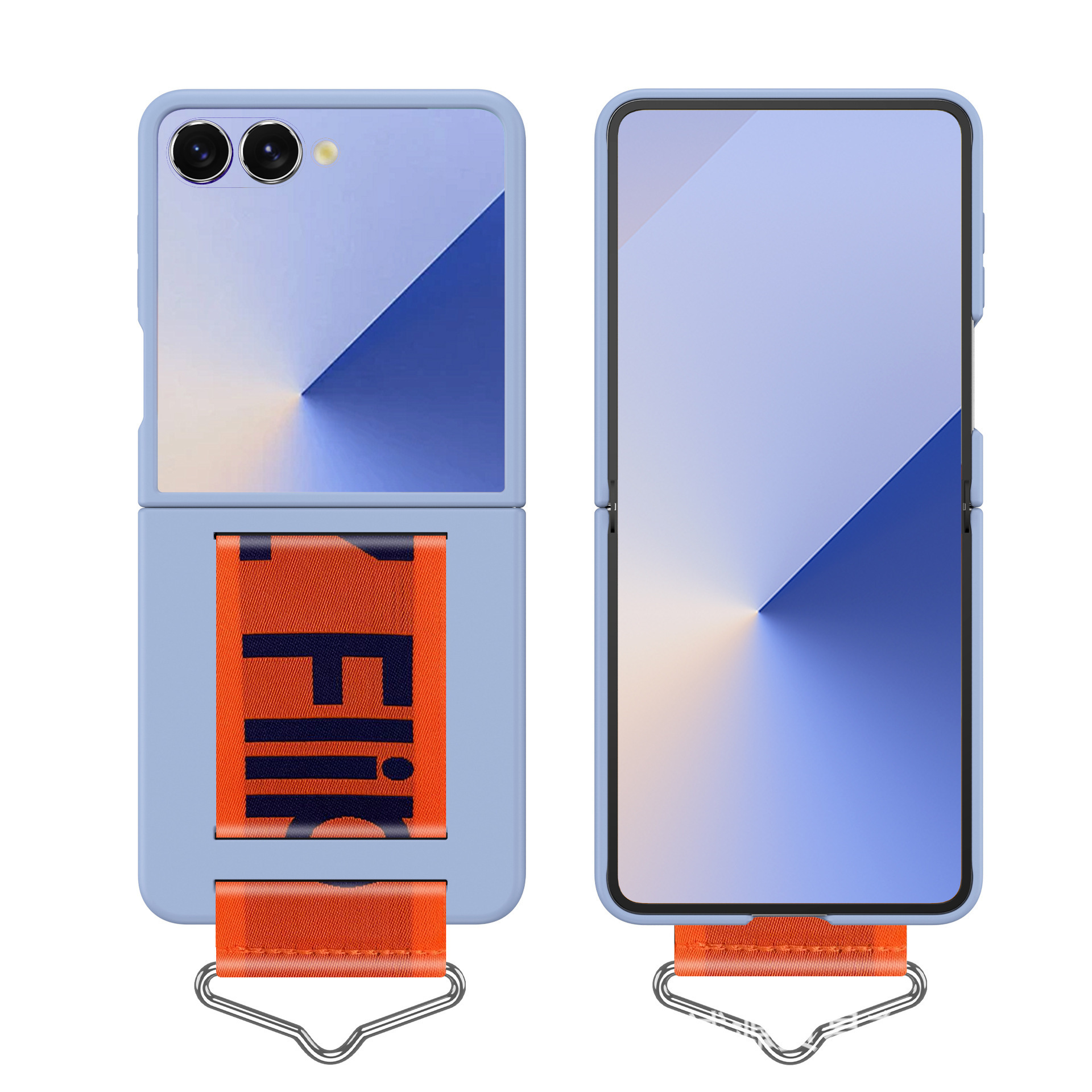 Compatible with Samsung Z Flip7/6/5 phone cases, Flip4/3 letter wristbands, stylish ultra-thin folding screen protective cases