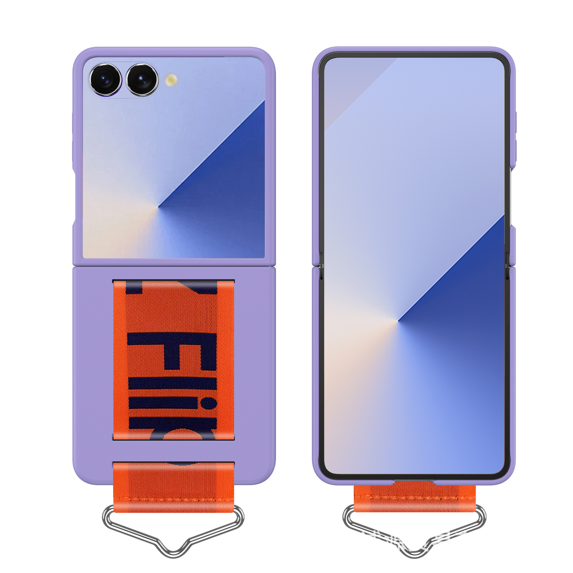 Compatible with Samsung Z Flip7/6/5 phone cases, Flip4/3 letter wristbands, stylish ultra-thin folding screen protective cases