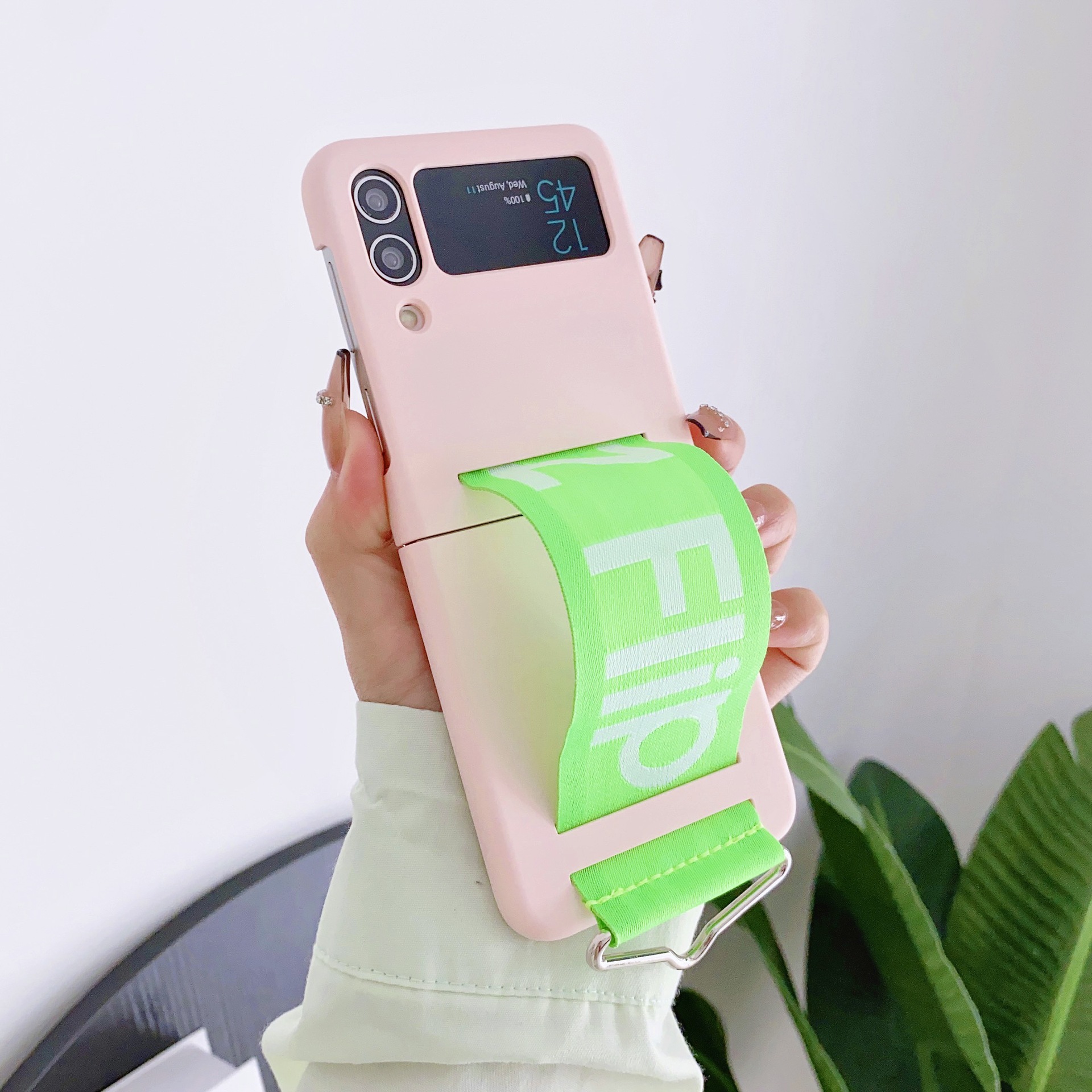 Compatible with Samsung Z Flip7/6/5 phone cases, Flip4/3 letter wristbands, stylish ultra-thin folding screen protective cases