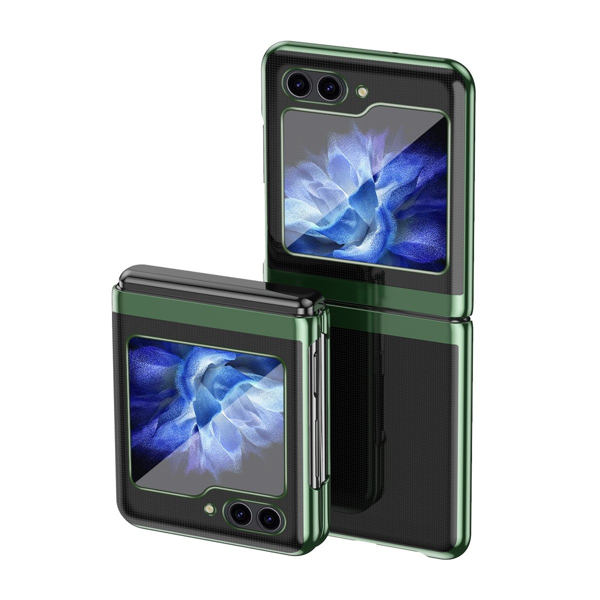 Compatible with Samsung Z Flip 8/7 phone case, 6/5 electroplated phantom transparent high-definition 4/3 ultra-thin shockproof protective case
