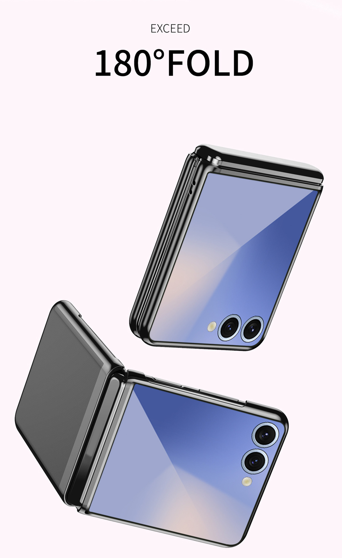 Compatible with Samsung Z Flip 8/7 phone case, 6/5 electroplated phantom transparent high-definition 4/3 ultra-thin shockproof protective case