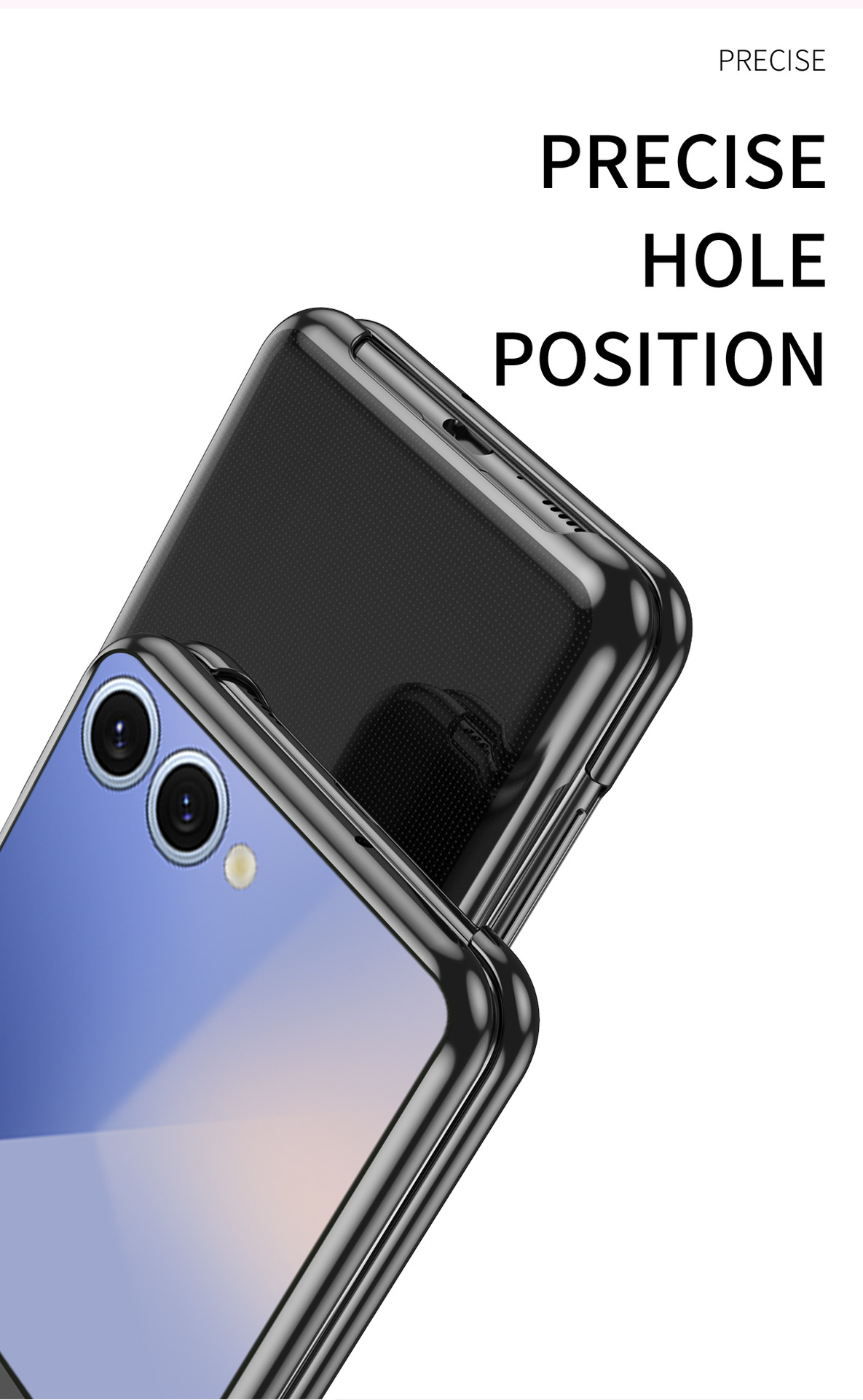 Compatible with Samsung Z Flip 8/7 phone case, 6/5 electroplated phantom transparent high-definition 4/3 ultra-thin shockproof protective case