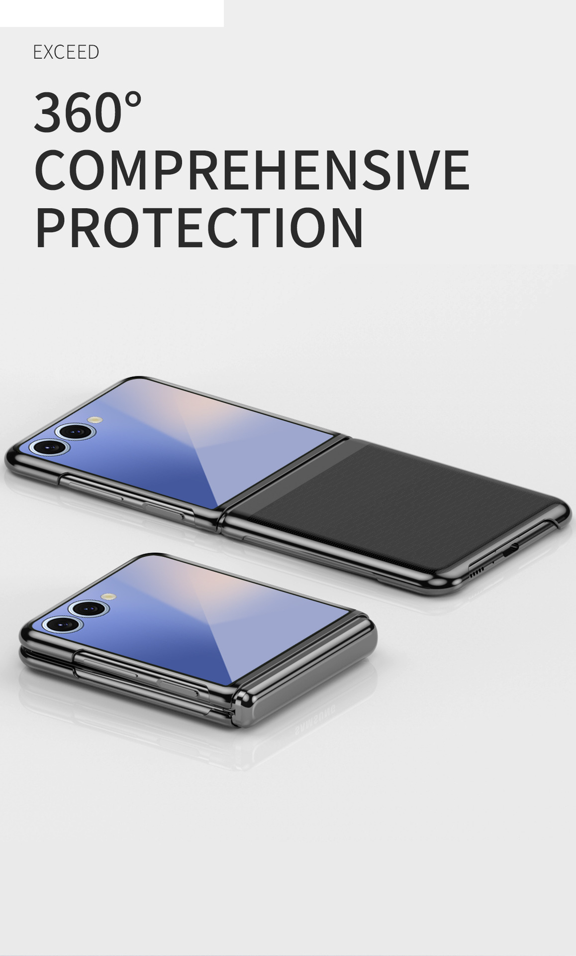 Compatible with Samsung Z Flip 8/7 phone case, 6/5 electroplated phantom transparent high-definition 4/3 ultra-thin shockproof protective case