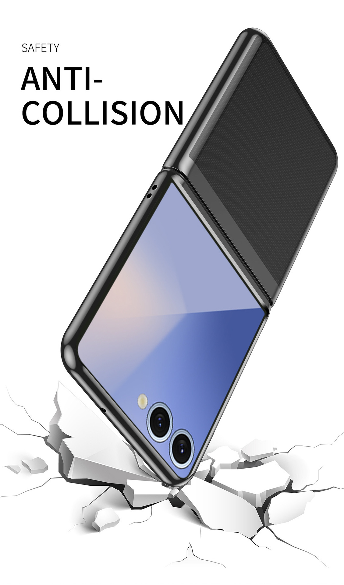 Compatible with Samsung Z Flip 8/7 phone case, 6/5 electroplated phantom transparent high-definition 4/3 ultra-thin shockproof protective case