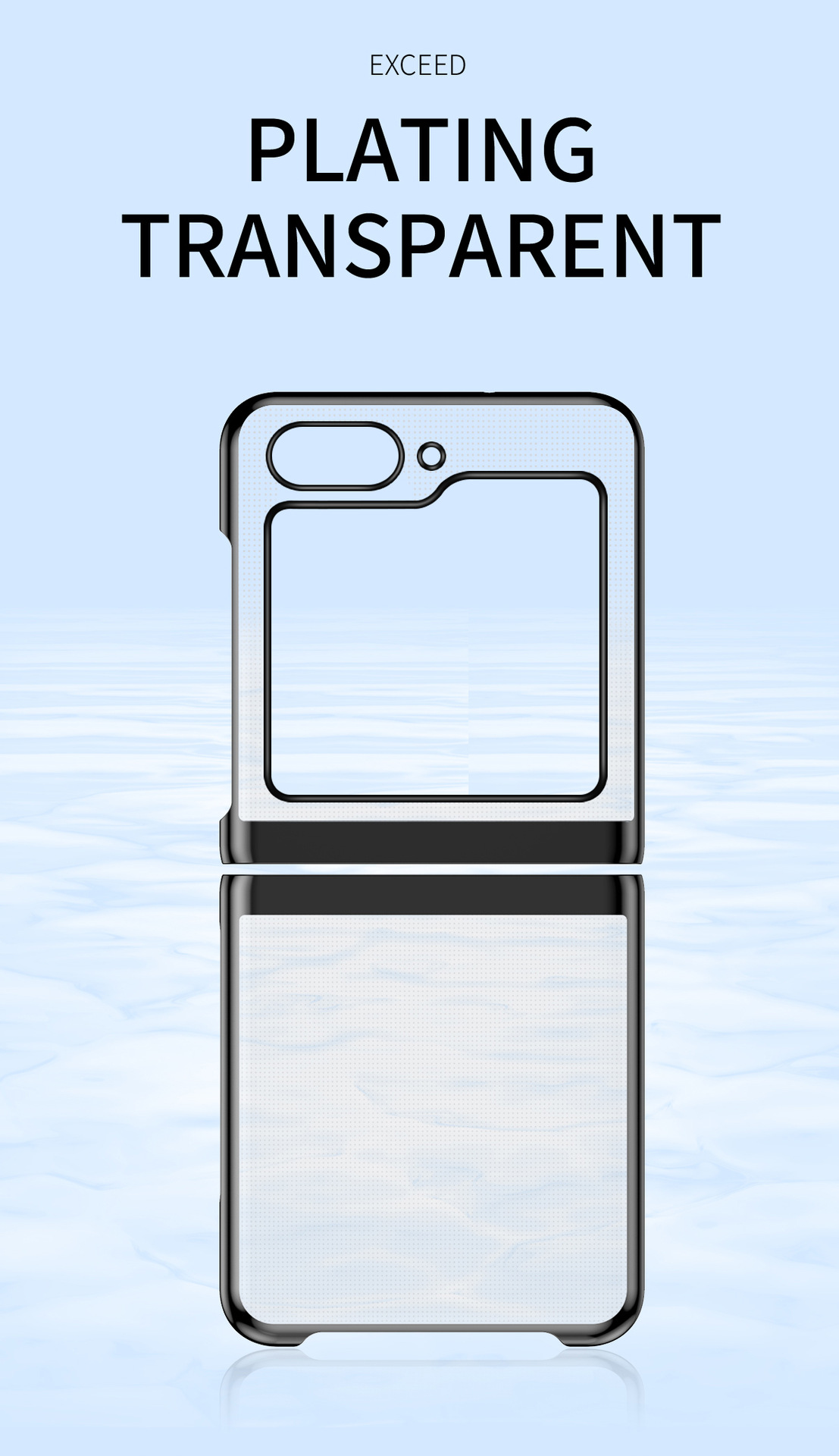 Compatible with Samsung Z Flip 8/7 phone case, 6/5 electroplated phantom transparent high-definition 4/3 ultra-thin shockproof protective case