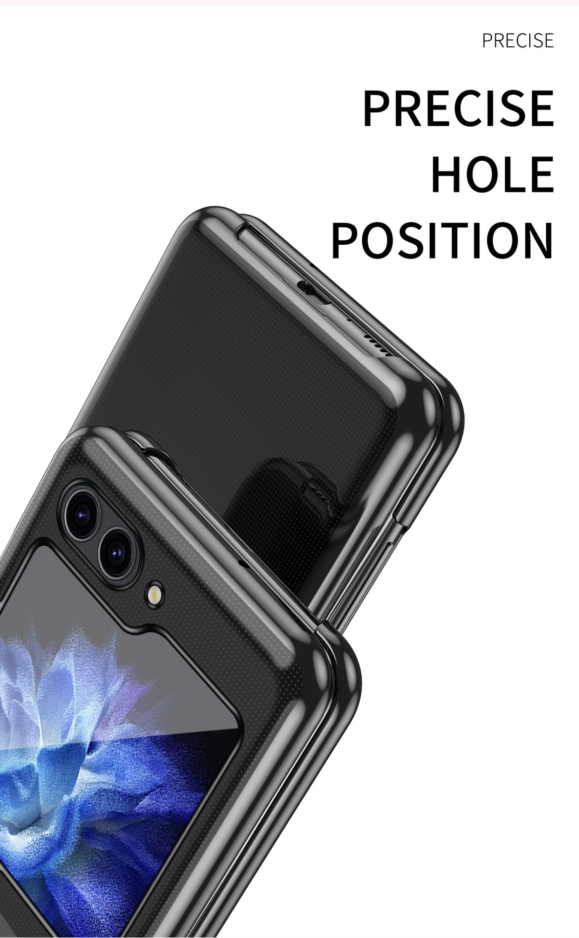 Compatible with Samsung Z Flip 8/7 phone case, 6/5 electroplated phantom transparent high-definition 4/3 ultra-thin shockproof protective case