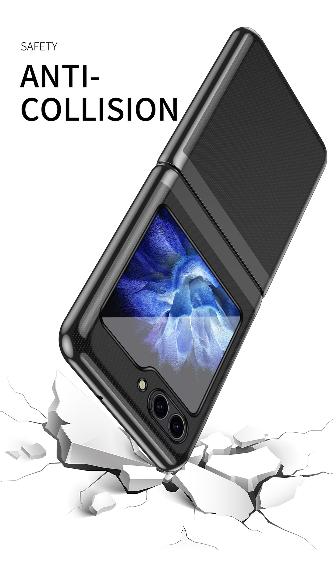 Compatible with Samsung Z Flip 8/7 phone case, 6/5 electroplated phantom transparent high-definition 4/3 ultra-thin shockproof protective case
