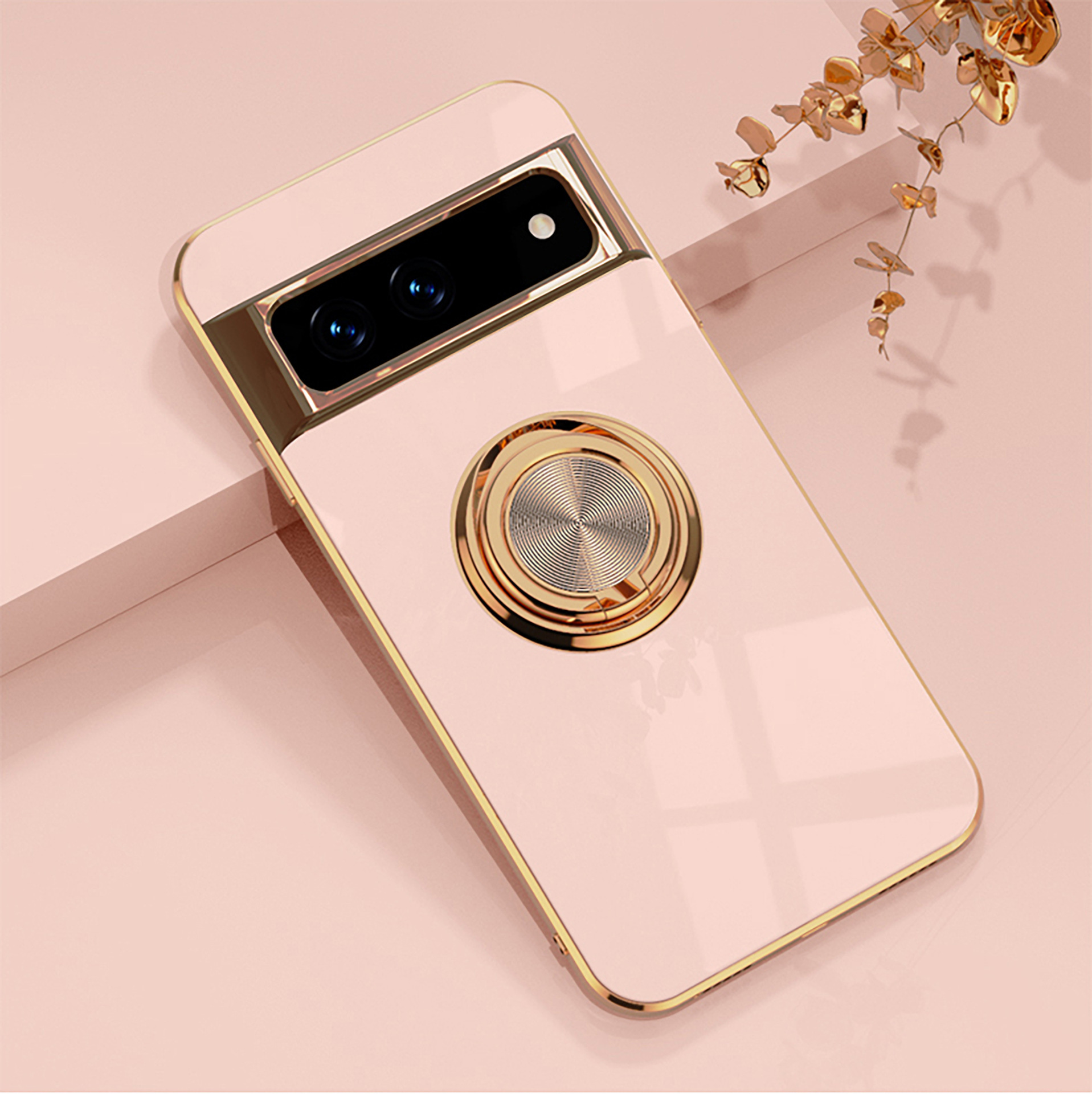 Compatible with Google Pixel 10/9pro XL phone case, 8A electroplated ring, car magnetic TPU drop-proof protective case.
