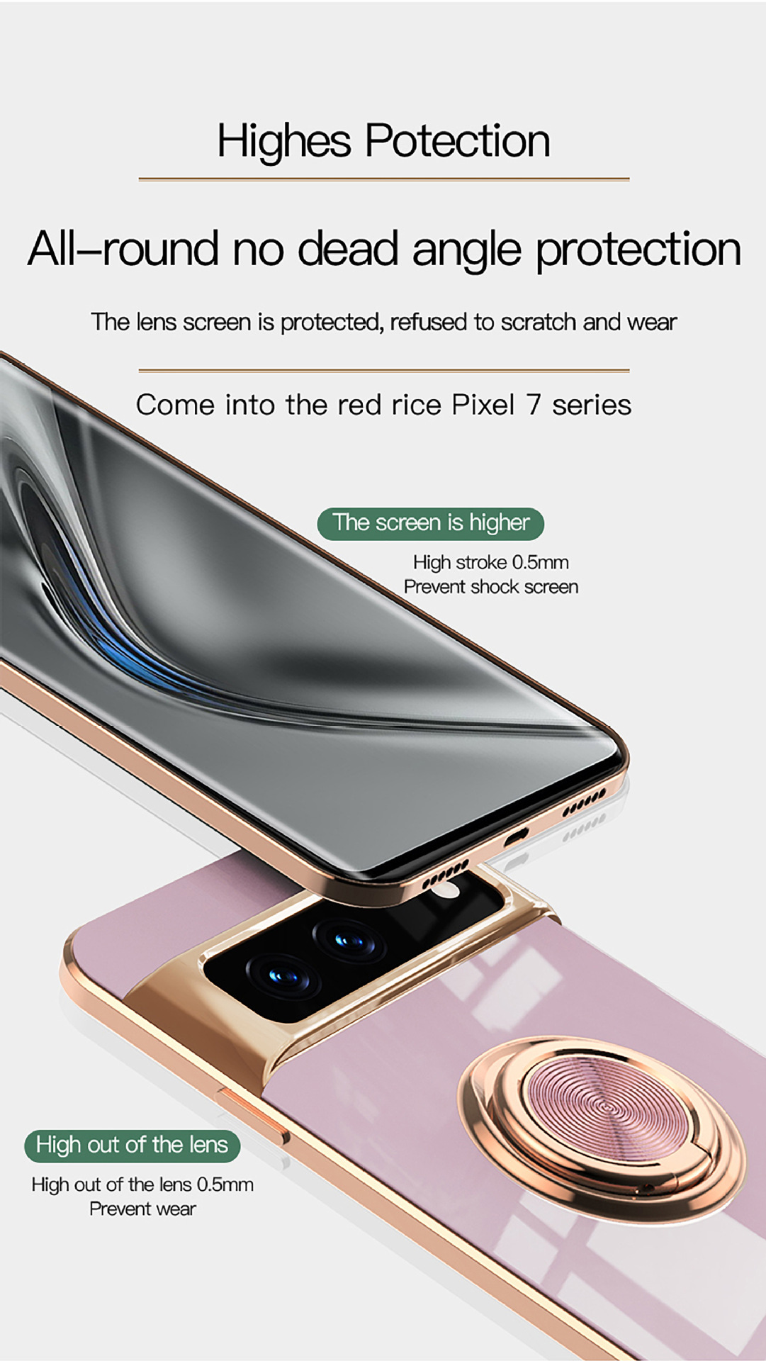 Compatible with Google Pixel 10/9pro XL phone case, 8A electroplated ring, car magnetic TPU drop-proof protective case.