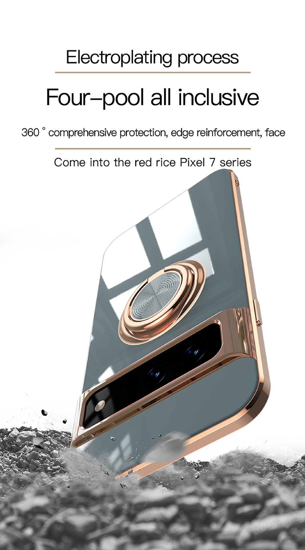 Compatible with Google Pixel 10/9pro XL phone case, 8A electroplated ring, car magnetic TPU drop-proof protective case.