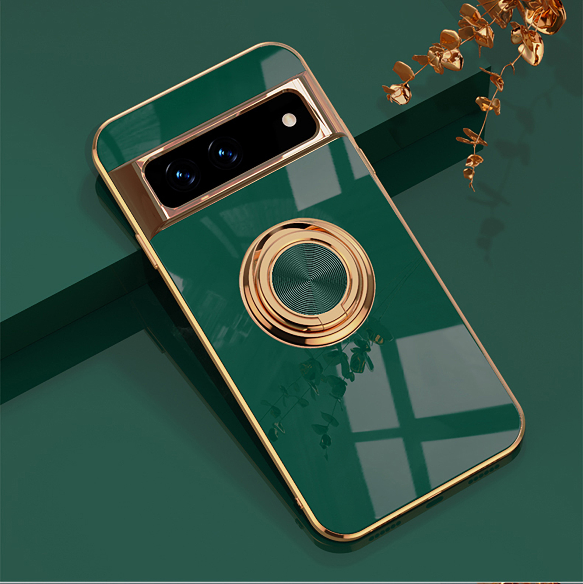 Compatible with Google Pixel 10/9pro XL phone case, 8A electroplated ring, car magnetic TPU drop-proof protective case.