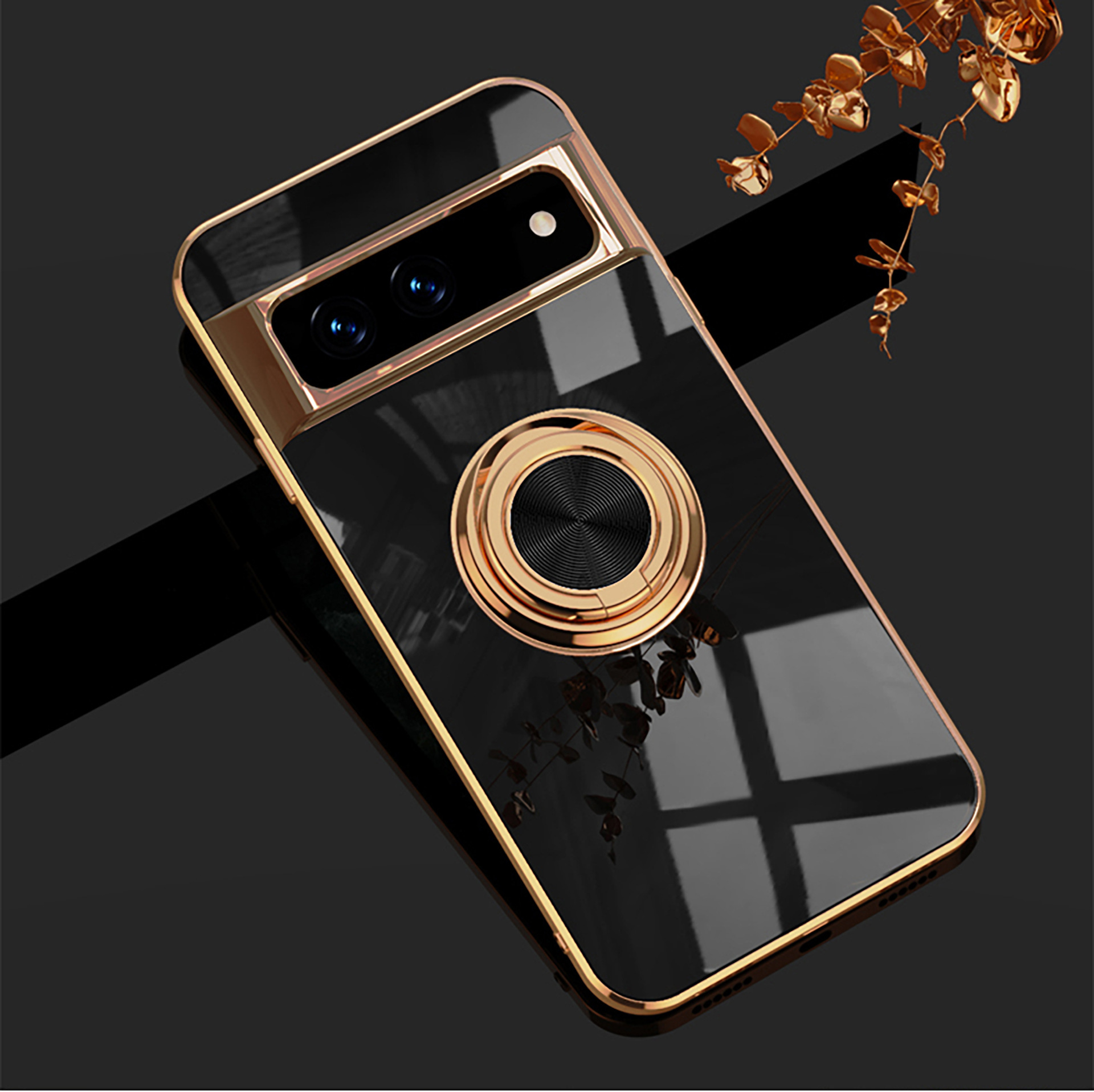 Compatible with Google Pixel 10/9pro XL phone case, 8A electroplated ring, car magnetic TPU drop-proof protective case.