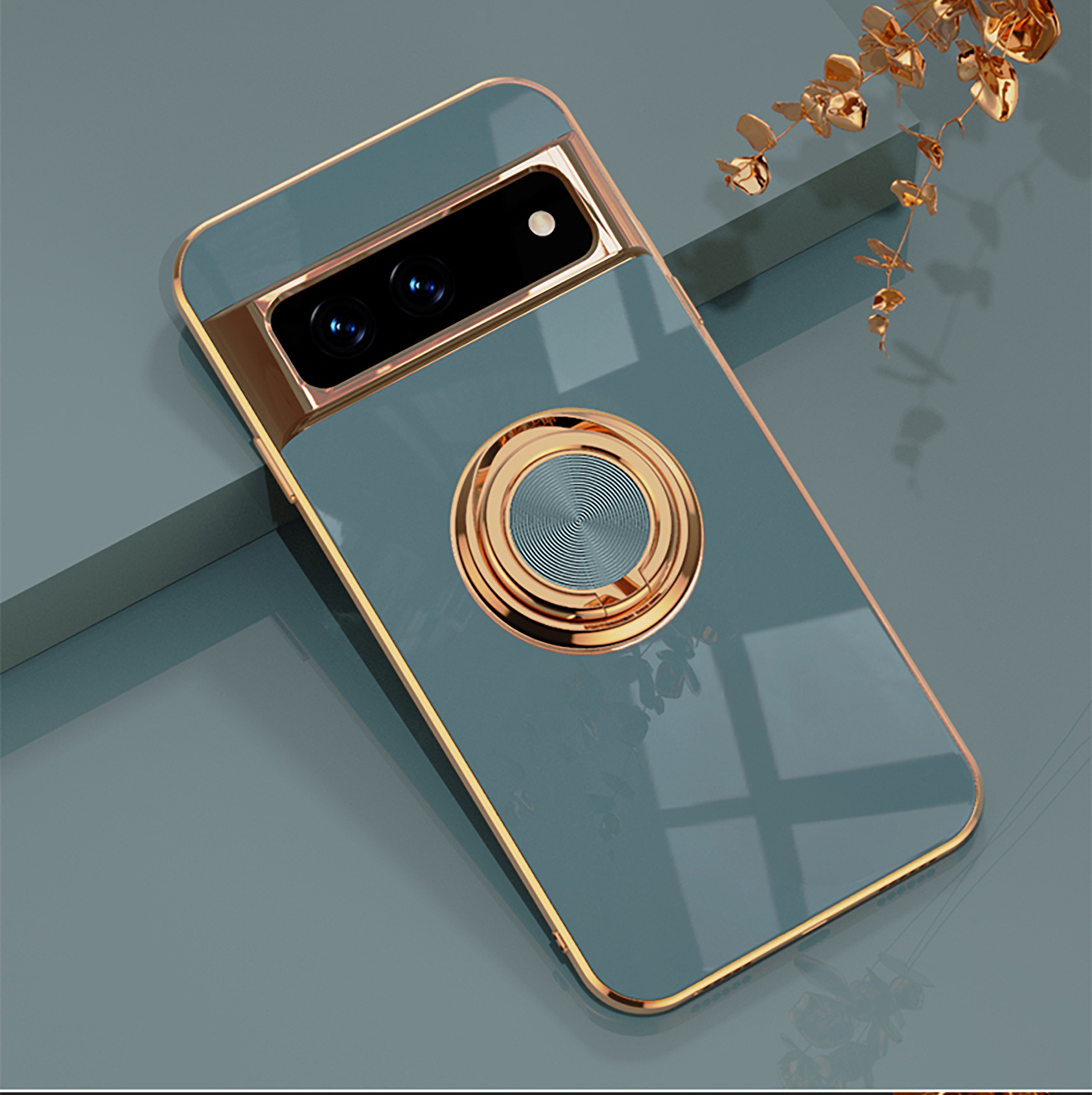 Compatible with Google Pixel 10/9pro XL phone case, 8A electroplated ring, car magnetic TPU drop-proof protective case.