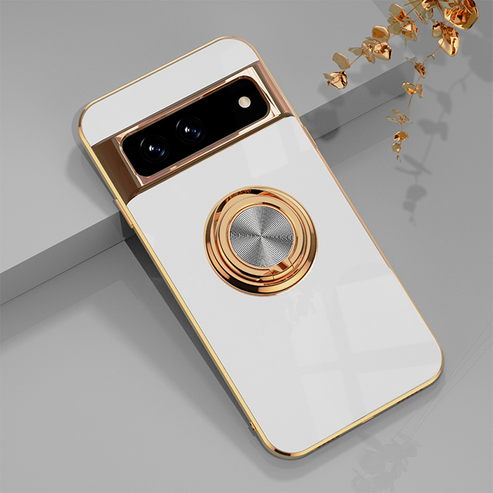 Compatible with Google Pixel 10/9pro XL phone case, 8A electroplated ring, car magnetic TPU drop-proof protective case.