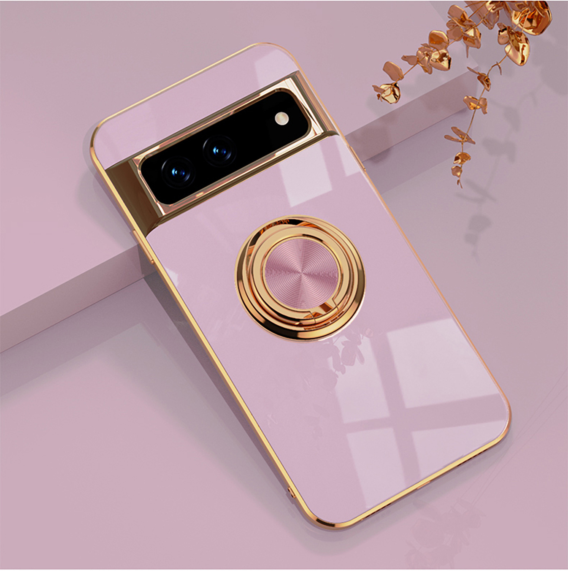 Compatible with Google Pixel 10/9pro XL phone case, 8A electroplated ring, car magnetic TPU drop-proof protective case.