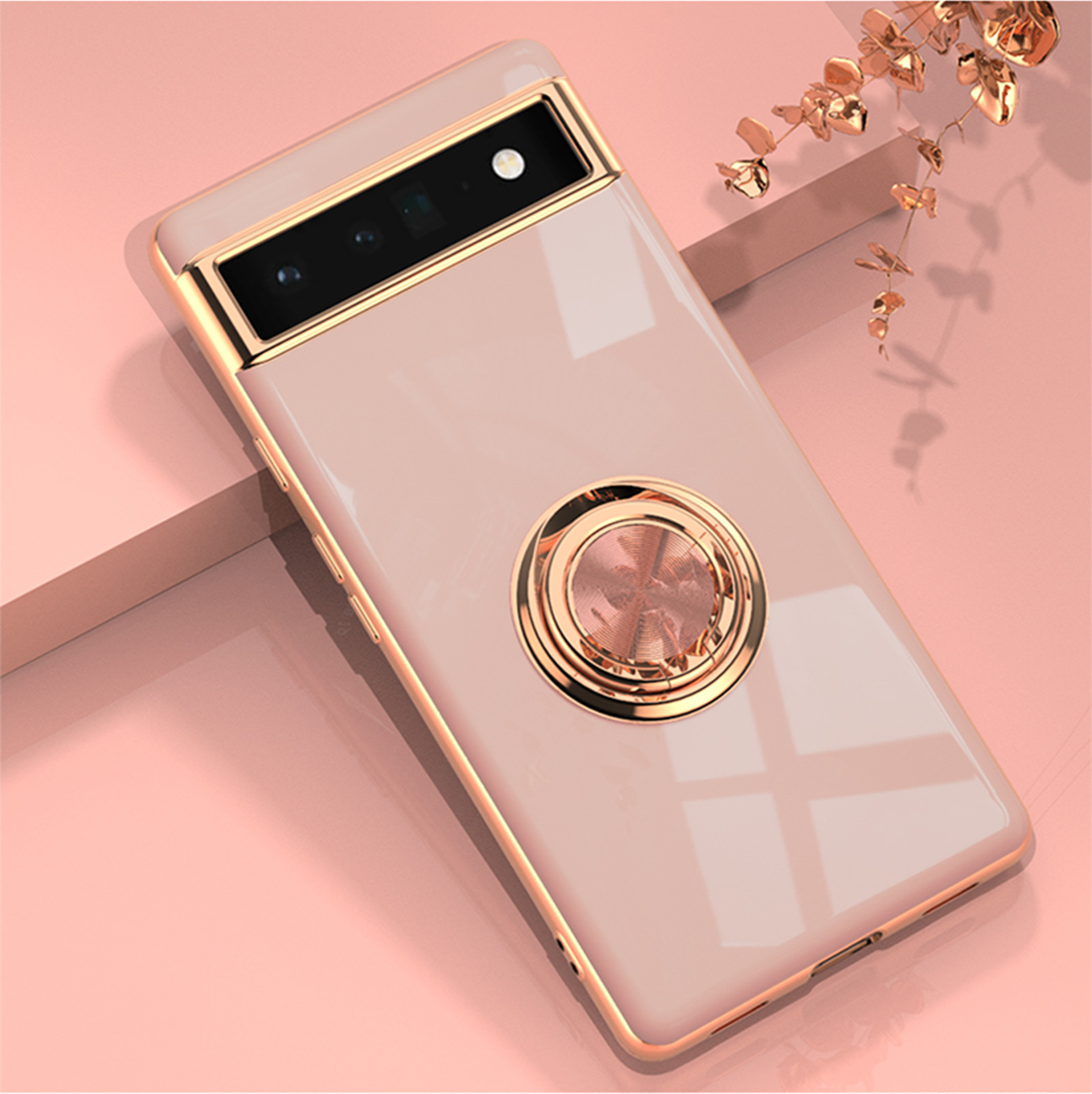 Compatible with Google Pixel 10/9pro XL phone case, 8A electroplated ring, car magnetic TPU drop-proof protective case.