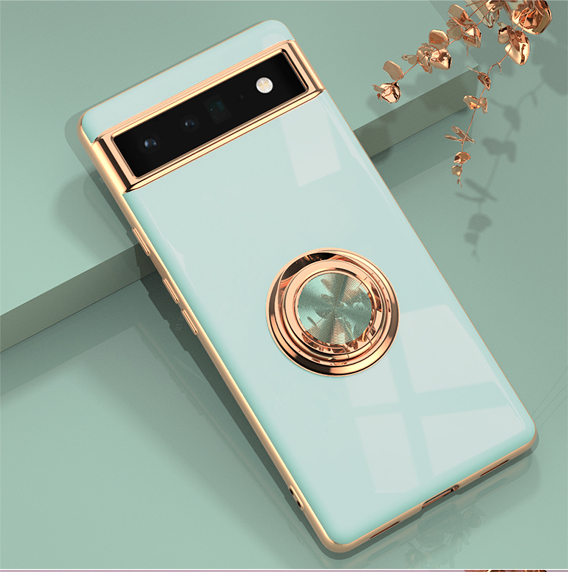 Compatible with Google Pixel 10/9pro XL phone case, 8A electroplated ring, car magnetic TPU drop-proof protective case.