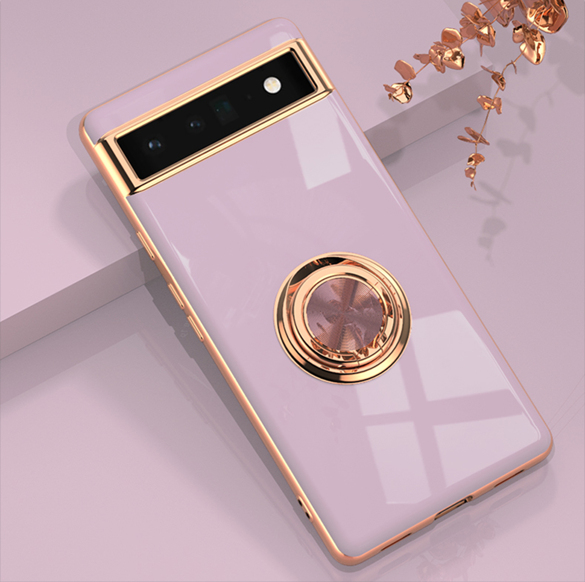 Compatible with Google Pixel 10/9pro XL phone case, 8A electroplated ring, car magnetic TPU drop-proof protective case.