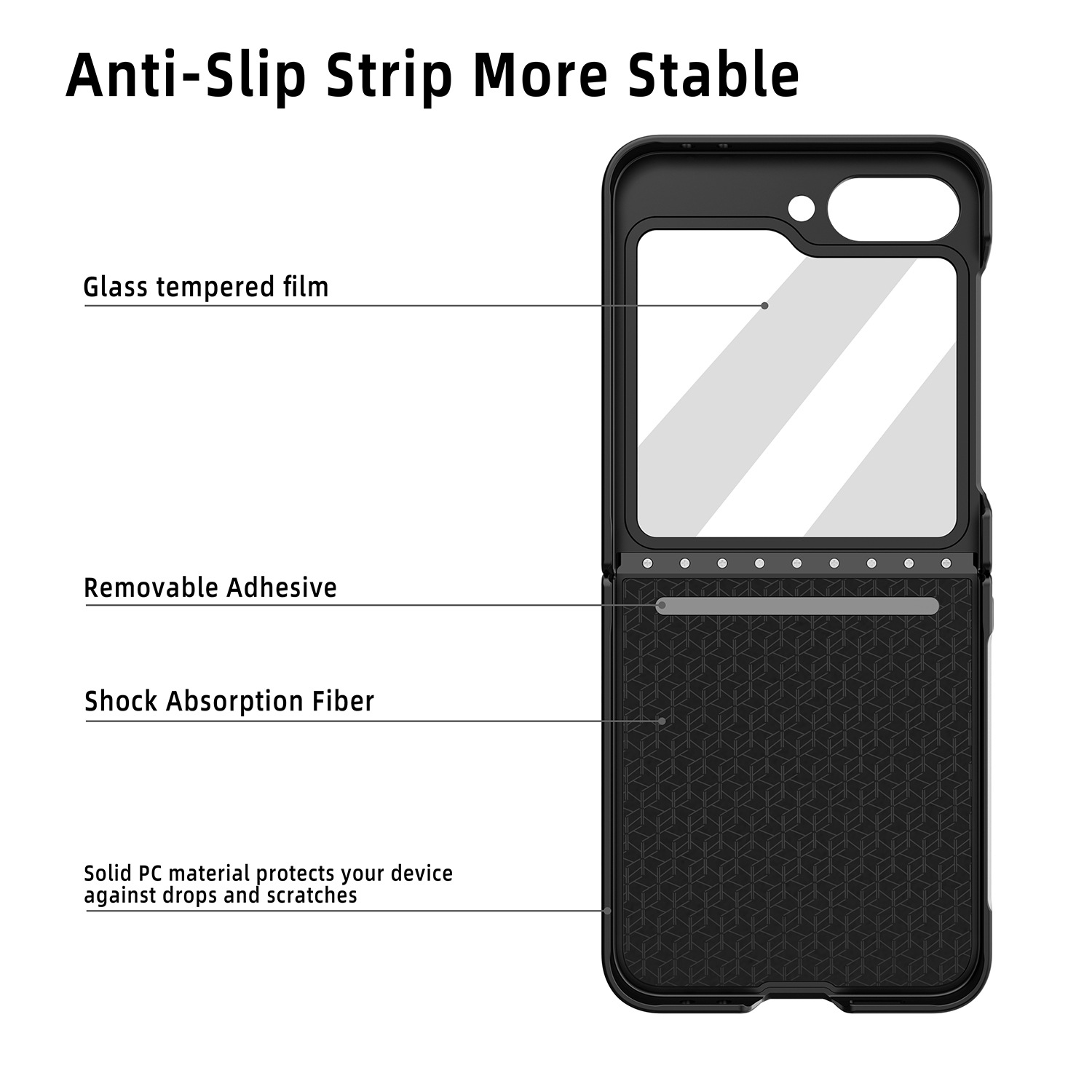 Compatible with Samsung Z Flip 7/6/5 phone cases, TPU hinge, 4/3 folding screen, vegan leather, drop-proof protective case.