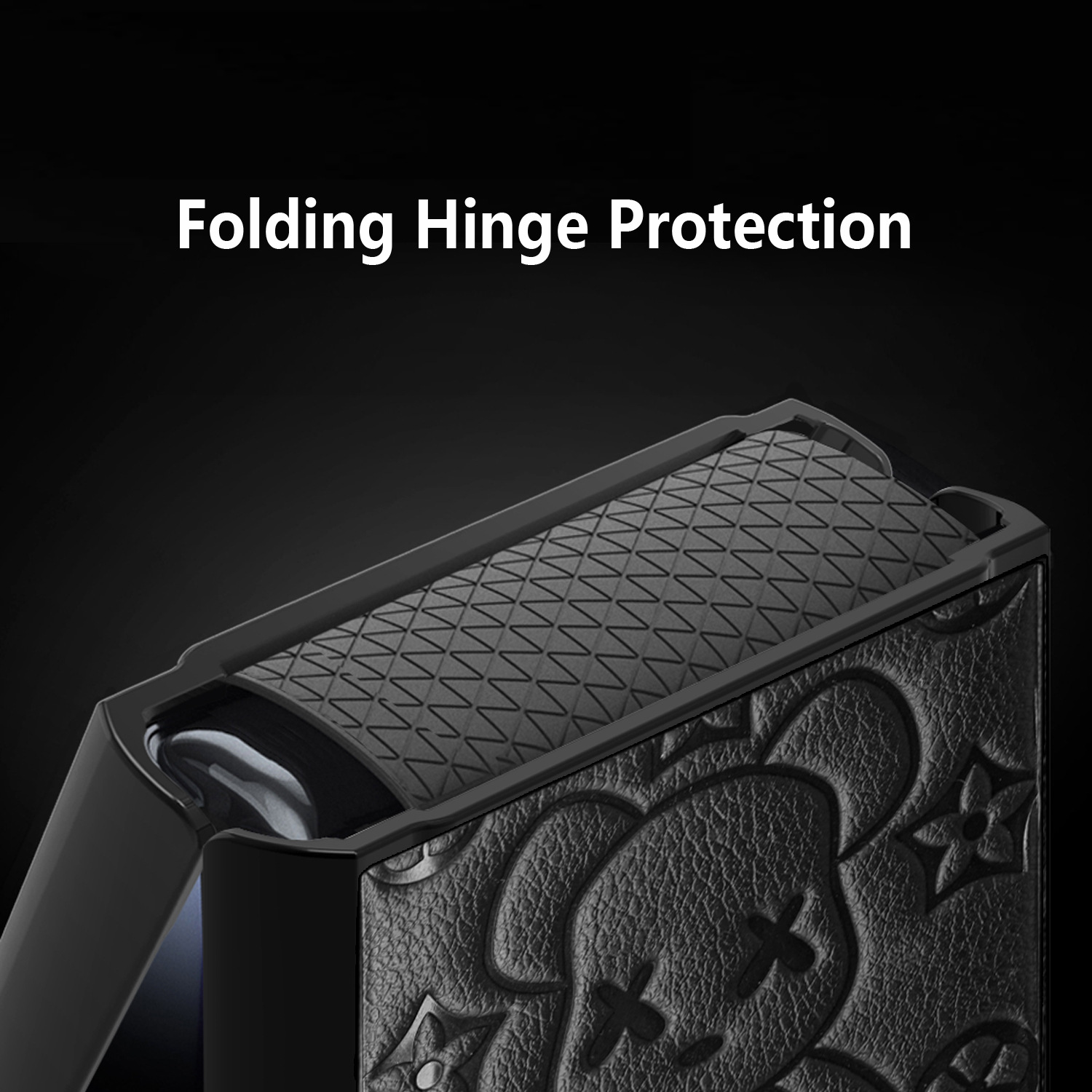 Compatible with Samsung Z Flip 7/6/5 phone cases, TPU hinge, 4/3 folding screen, vegan leather, drop-proof protective case.