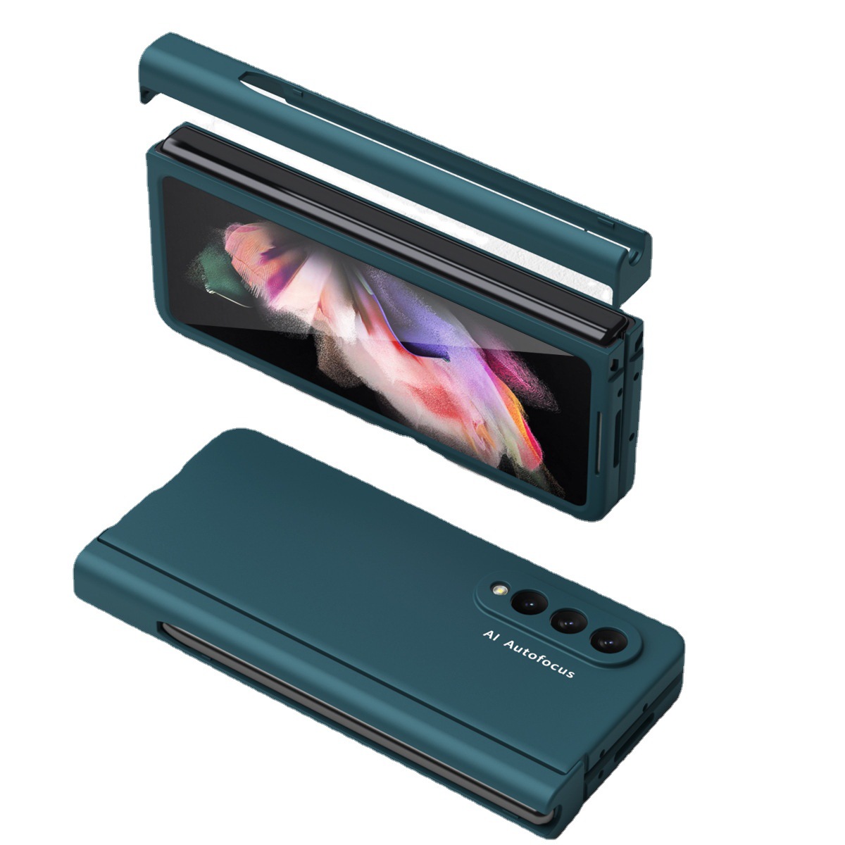 Compatible with Samsung Z Fold 5/4/3/2 phone cases, 6/7 hinge pen slot, pen case film, full-coverage protective case, cross-border e-commerce.