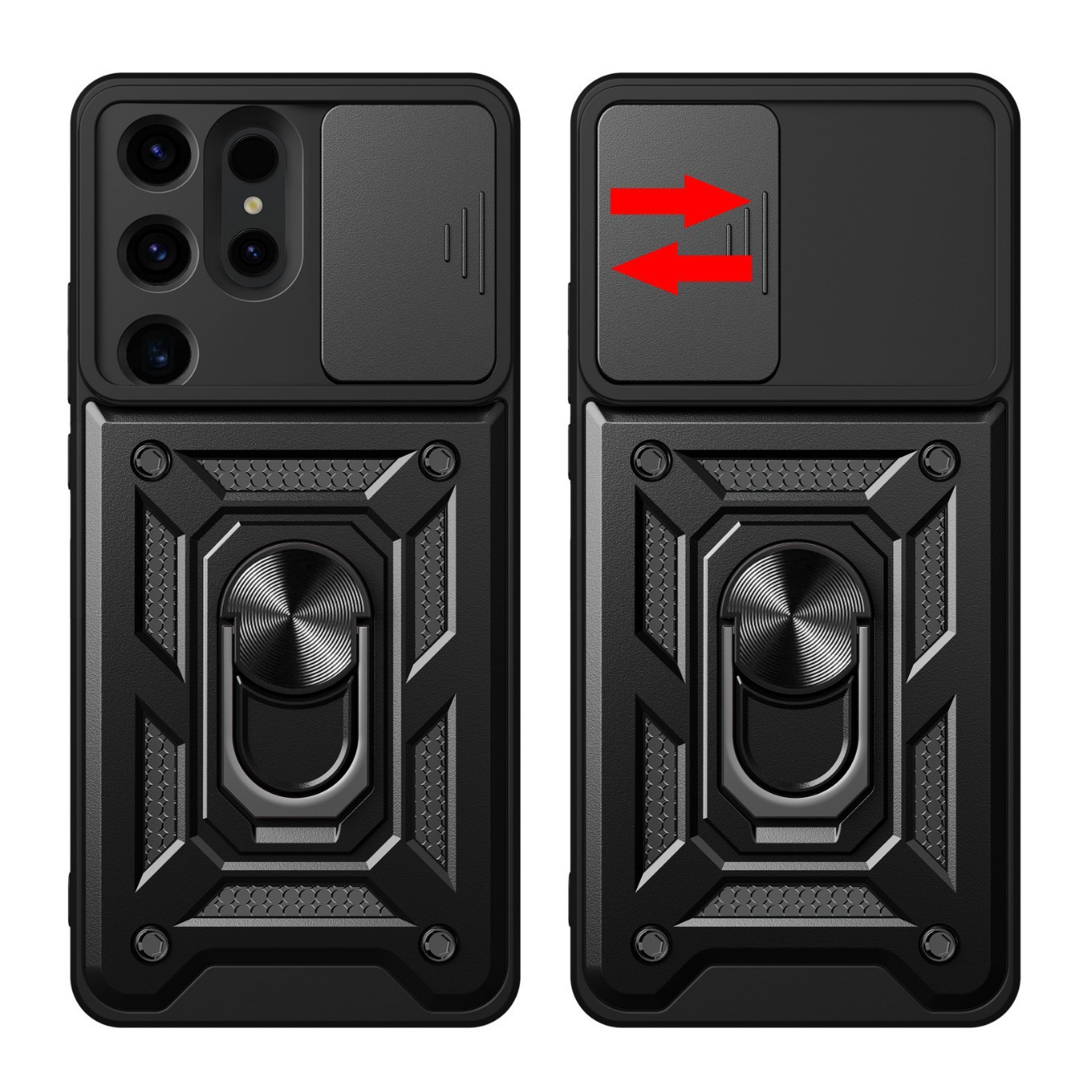 Compatible with Samsung S26/25 Ultra phone case A57 with sliding window, S24 magnetic ring holder, A37 protective case
