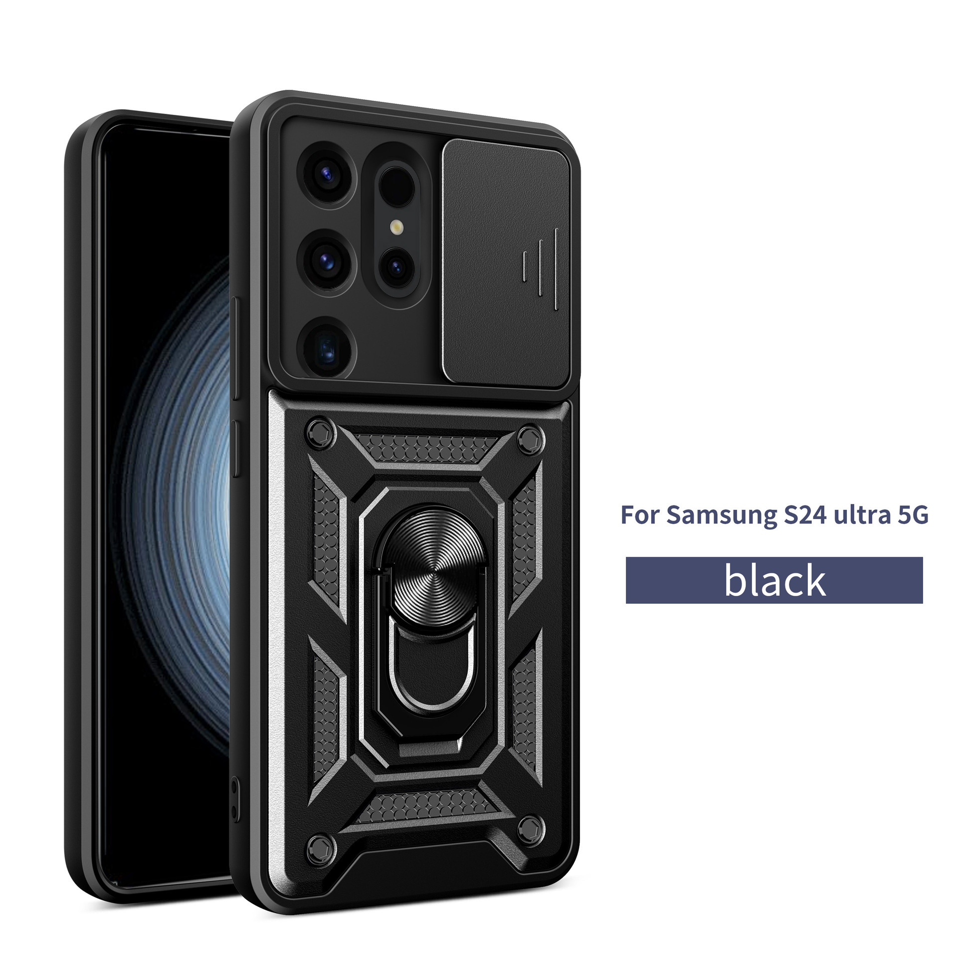 Compatible with Samsung S26/25 Ultra phone case A57 with sliding window, S24 magnetic ring holder, A37 protective case