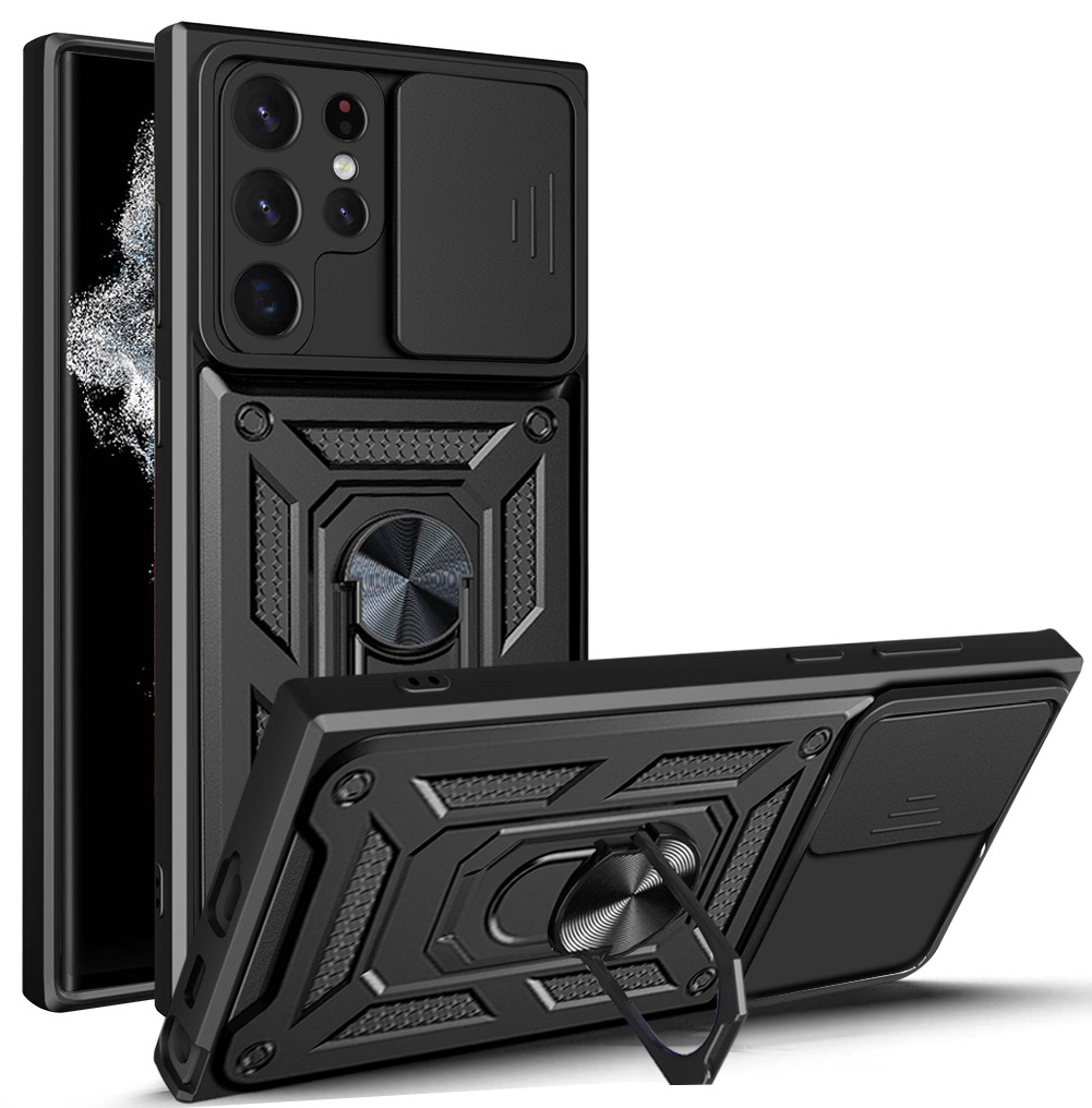 Compatible with Samsung S26/25 Ultra phone case A57 with sliding window, S24 magnetic ring holder, A37 protective case