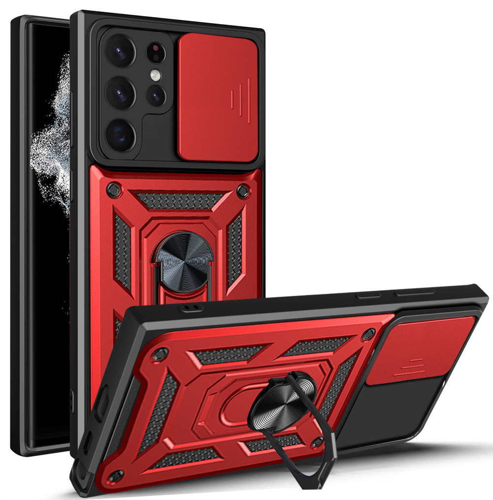 Compatible with Samsung S26/25 Ultra phone case A57 with sliding window, S24 magnetic ring holder, A37 protective case