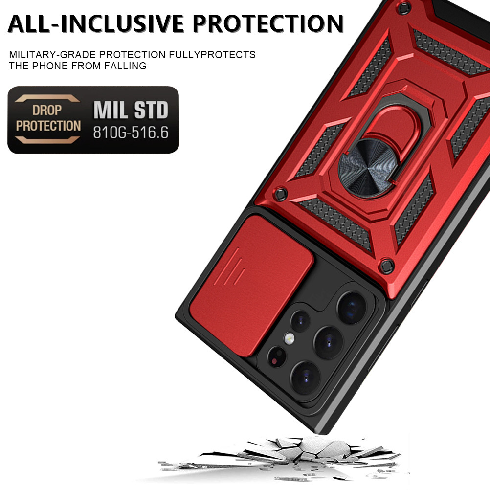 Compatible with Samsung S26/25 Ultra phone case A57 with sliding window, S24 magnetic ring holder, A37 protective case