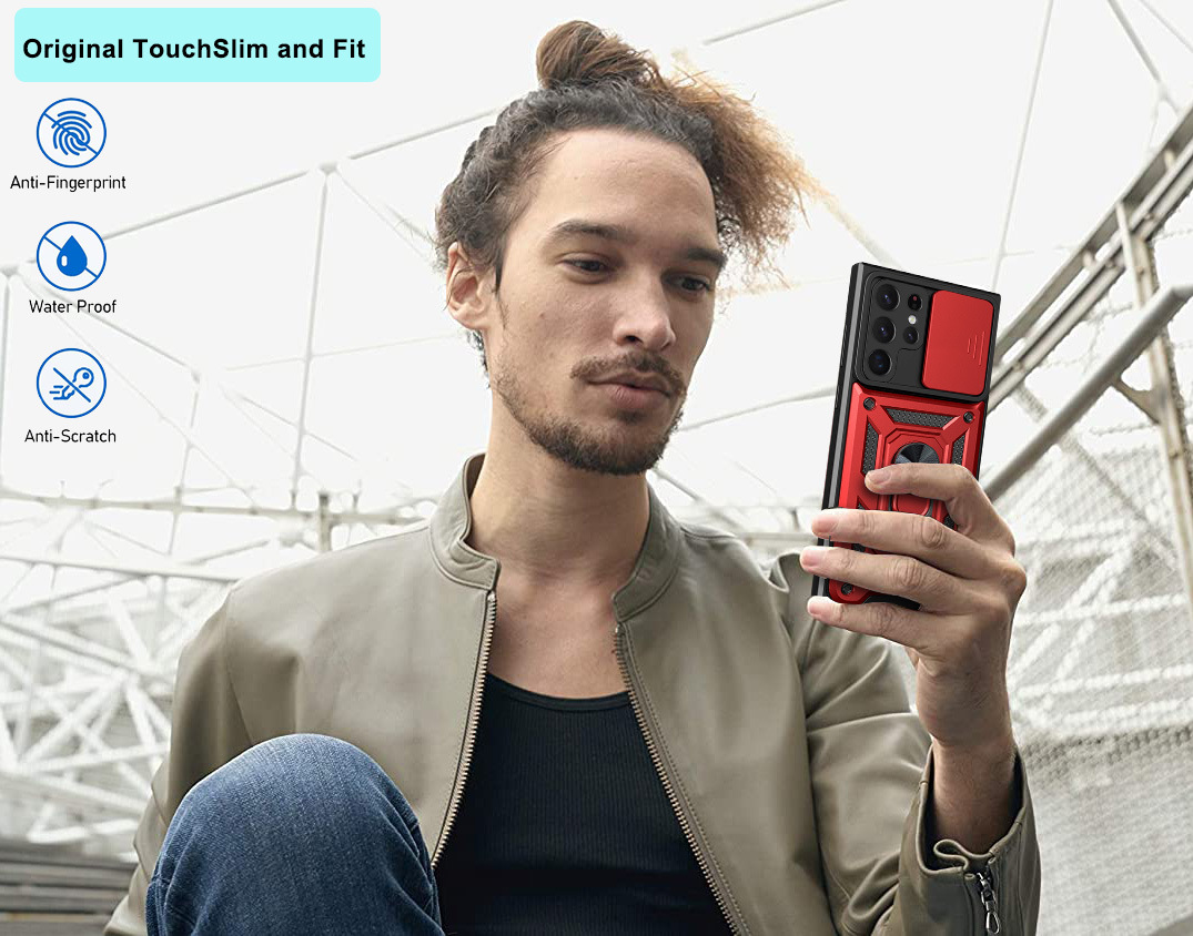 Compatible with Samsung S26/25 Ultra phone case A57 with sliding window, S24 magnetic ring holder, A37 protective case