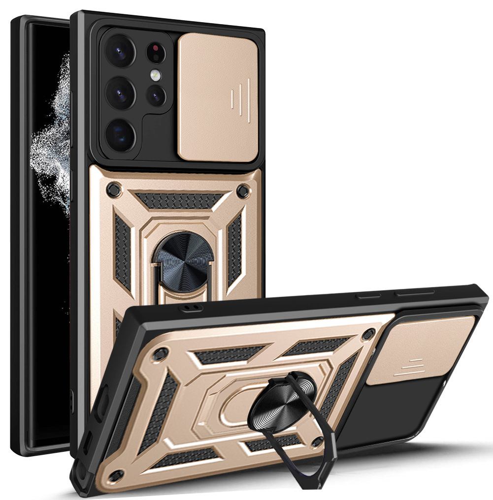Compatible with Samsung S26/25 Ultra phone case A57 with sliding window, S24 magnetic ring holder, A37 protective case