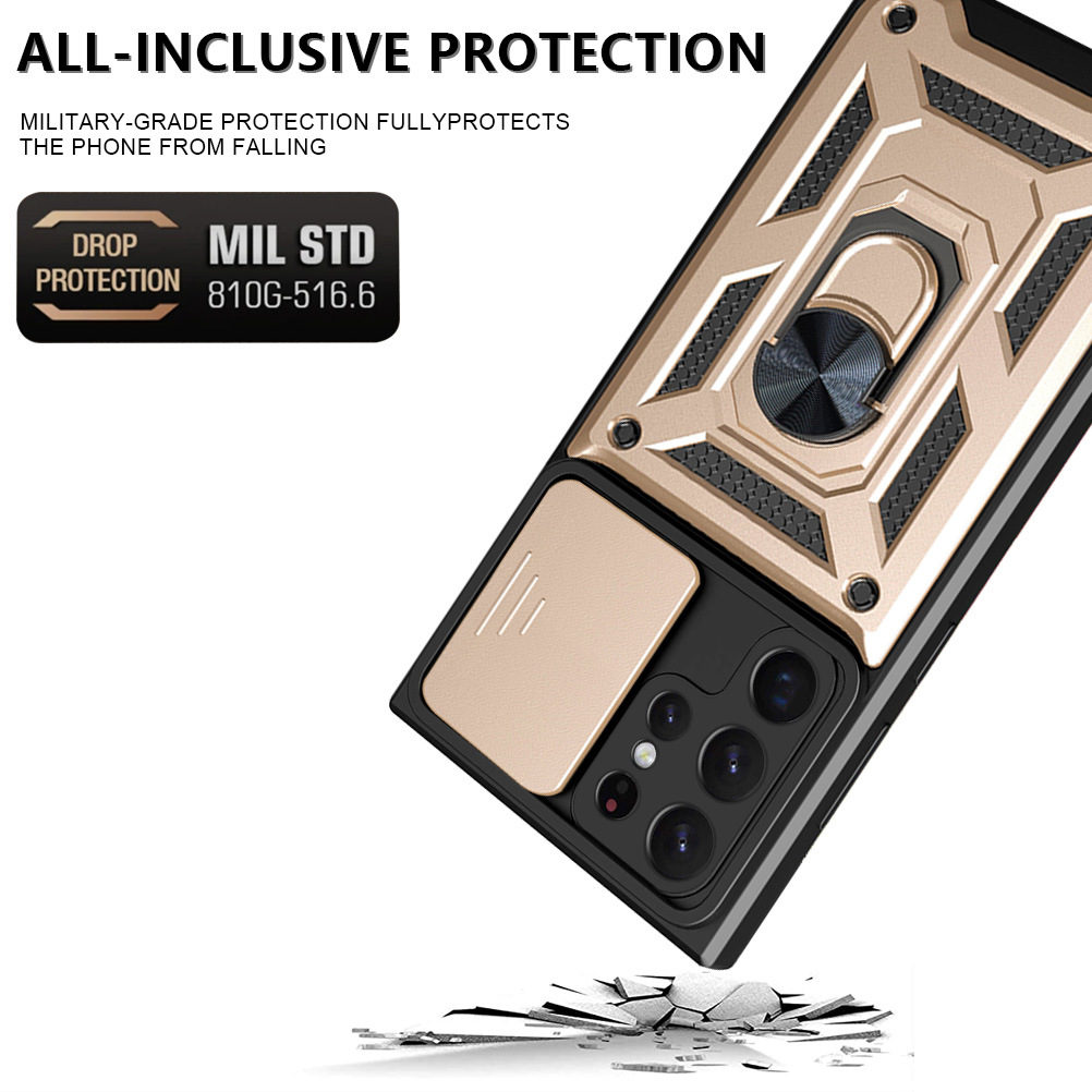Compatible with Samsung S26/25 Ultra phone case A57 with sliding window, S24 magnetic ring holder, A37 protective case