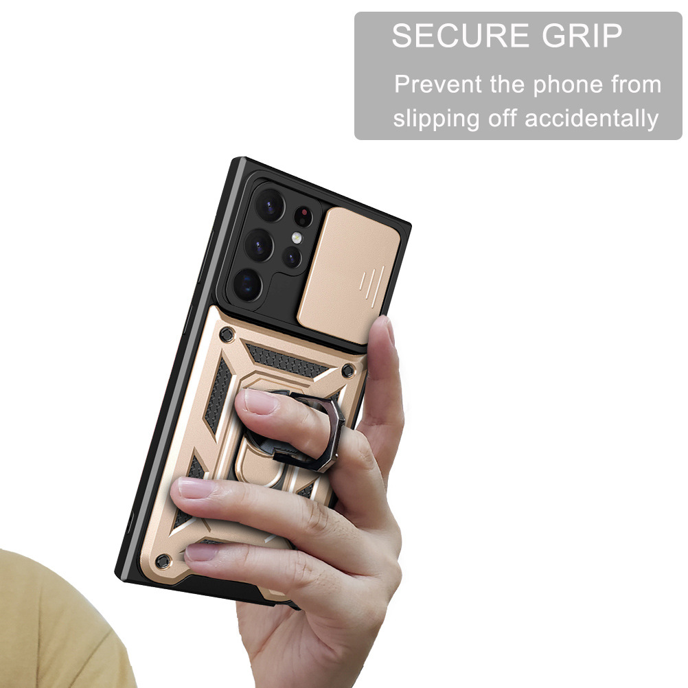 Compatible with Samsung S26/25 Ultra phone case A57 with sliding window, S24 magnetic ring holder, A37 protective case