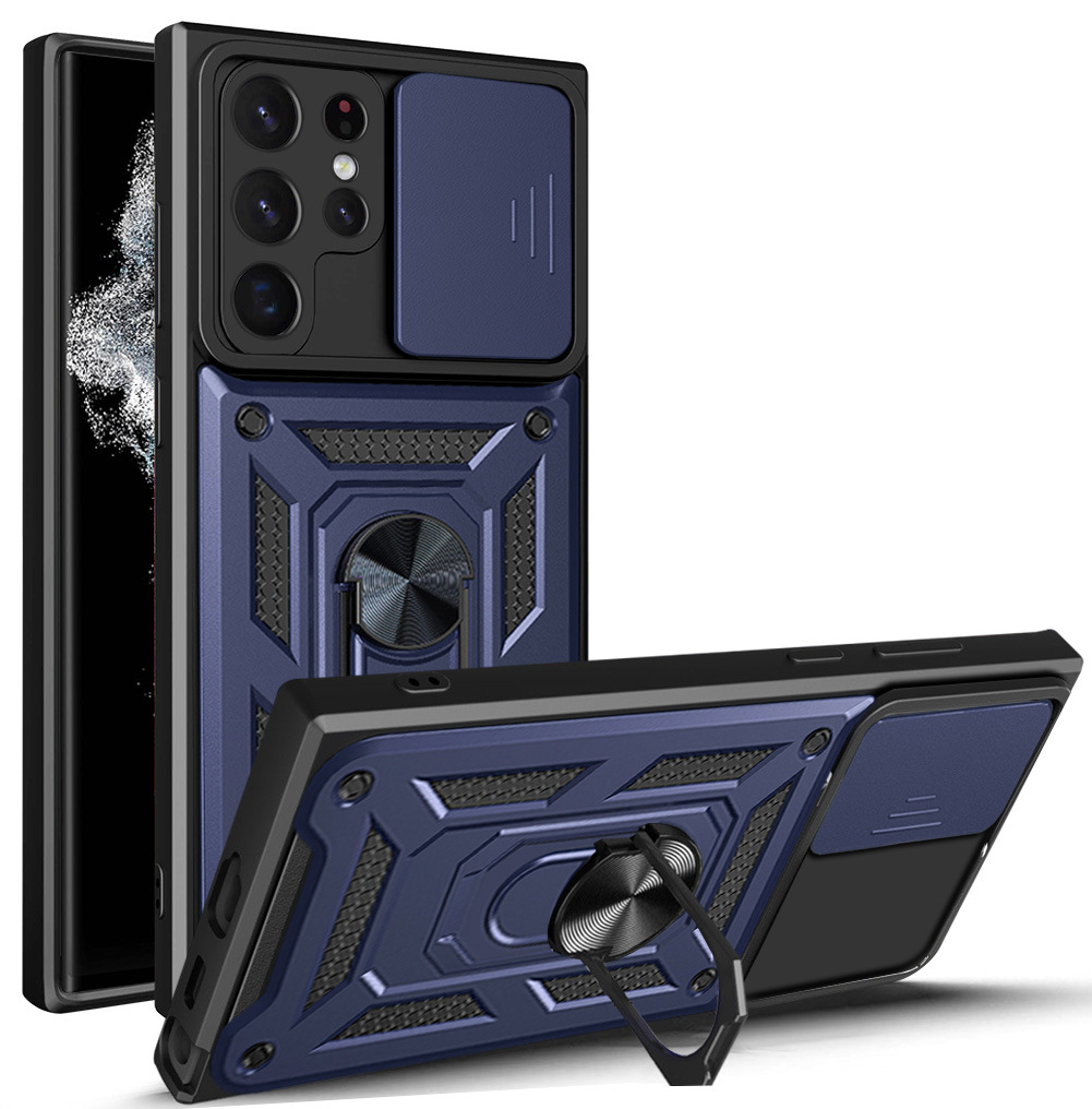 Compatible with Samsung S26/25 Ultra phone case A57 with sliding window, S24 magnetic ring holder, A37 protective case